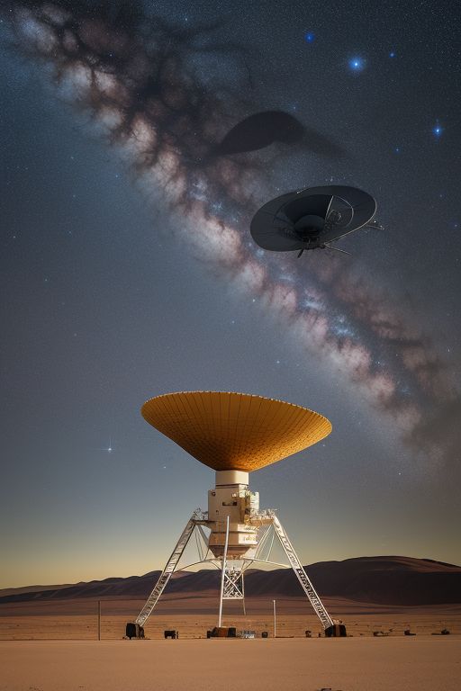 Tee shirt showcasing a Radio Telescope with the Milky Way shining above The Atacama Large Millimeter/submillimeter Array