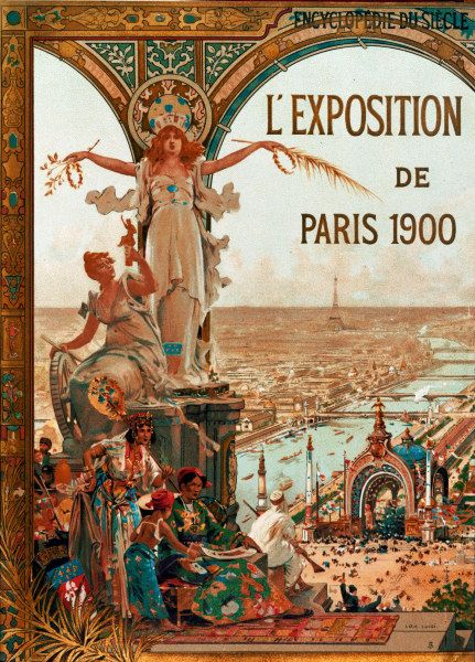 Panoramic vista of the 1900 World’s Fair in Paris, France