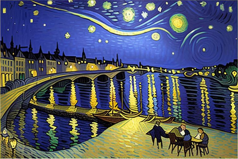 #AIArt – Re-imagine ‘Starry Night Over the Rhone’