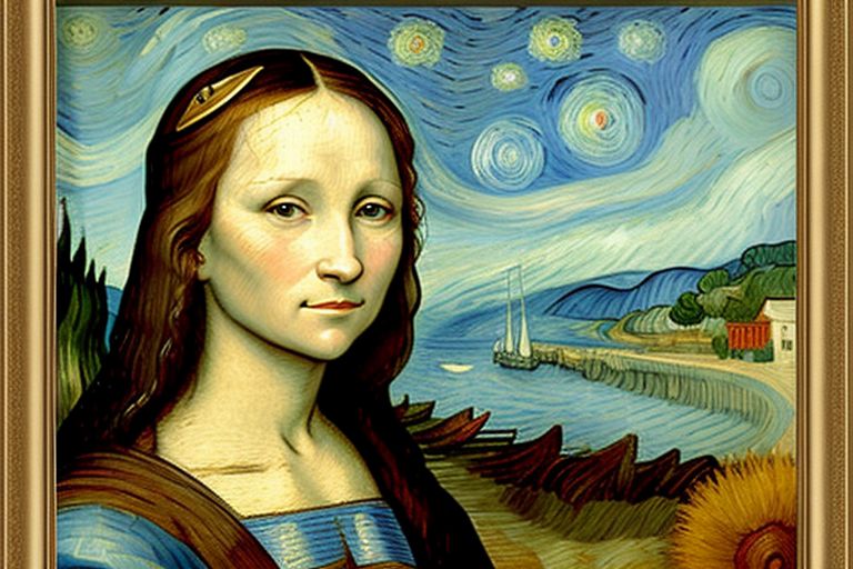 In the Style of van Gogh – recreate ‘Mona Lisa’ by Leonardo da Vinci — using High Contrast Color – #ArtCommunity