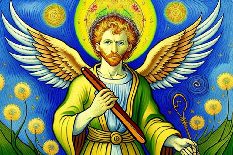 In the Style of Vincent van Gogh create an image of the angel Jophiel – #DigitalArt