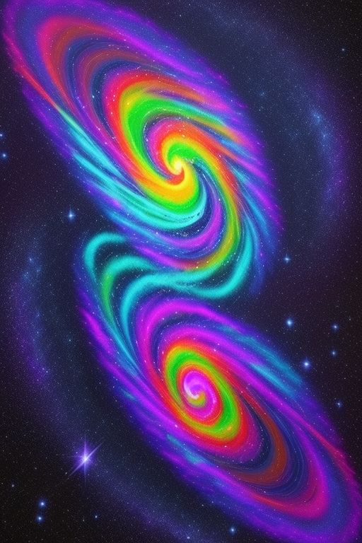 Galaxies Swirling in Space DigitalArt