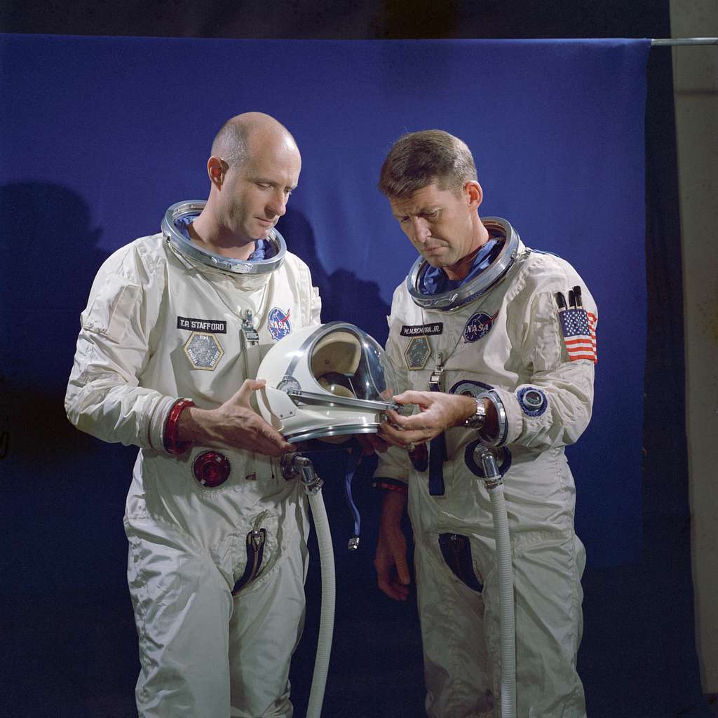 Gemini VI Astronauts Thomas P. Stafford and Walter M. Schirra Jr.