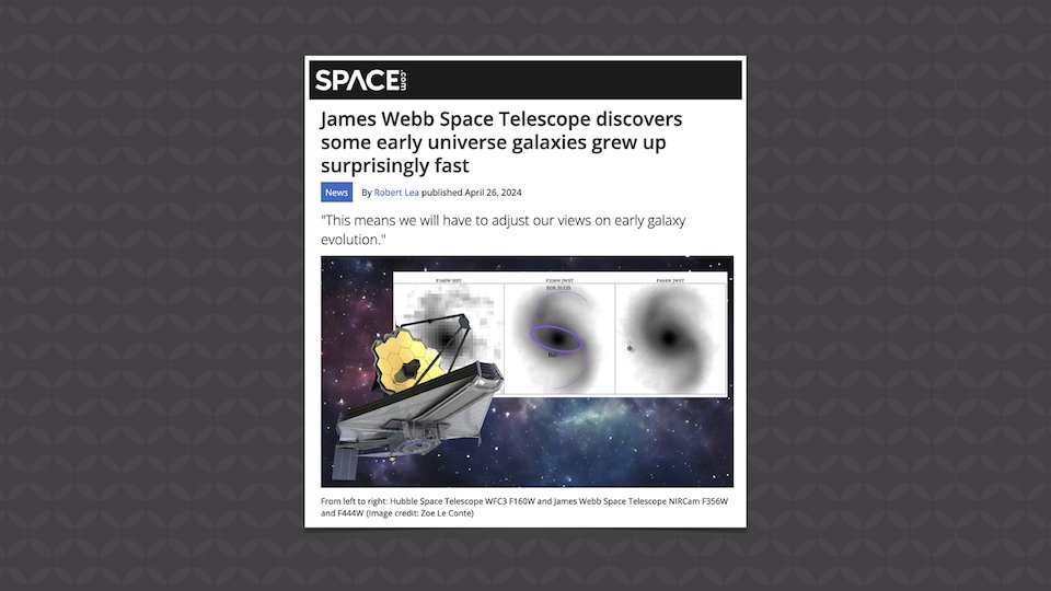 James Webb Space Telescope Reveals Fast-Growing Galaxies