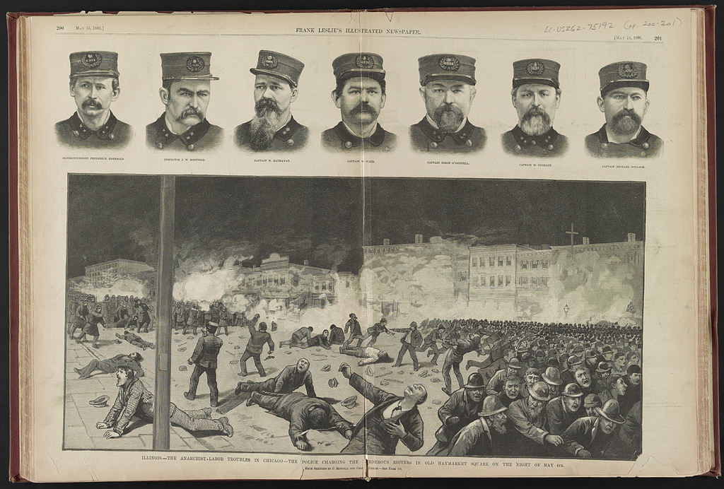 newspaper illustration of Haymarket Riot