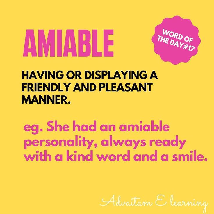 Word of the Day: amiable