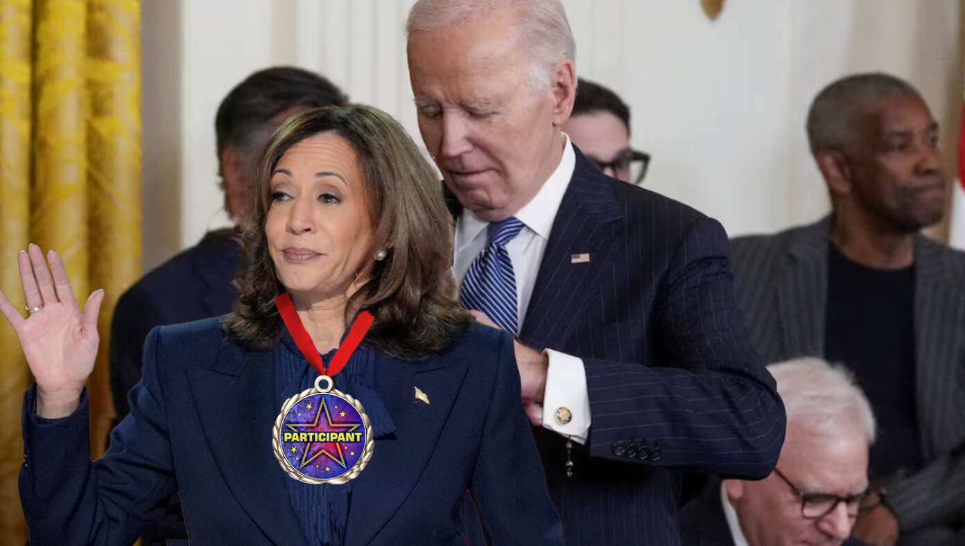 Biden Honors Kamala Harris With Presidential Medal Of Participation #BabylonBee