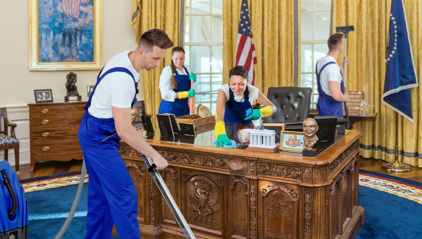 Cleaning Crew Arrives At White House To Get Rid Of Old Man Smell #BabylonBee