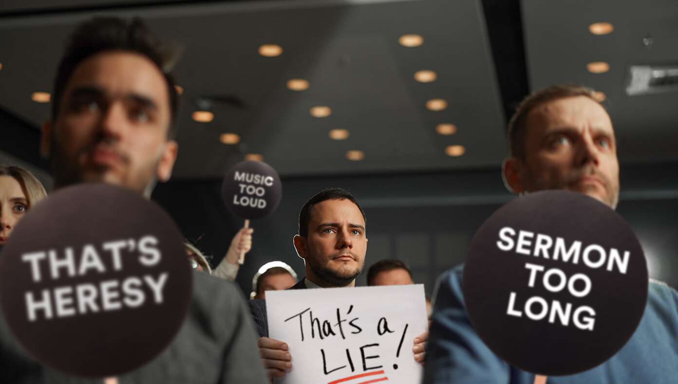 Disgruntled Churchgoers Hold Up Protest Paddles #BabylonBee