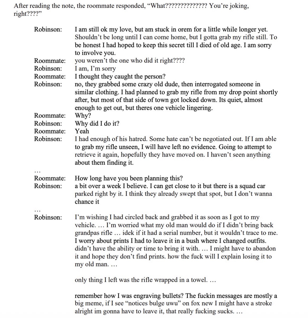 READ: Chilling Text Messages Between Tyler Robinson and His Transgender Lover Lance Twiggs Moments After Kirk Assassination… ABC Says Texts Are “Touching” (VIDEO) – 
Utah authorities on Tuesday released the text exchange between Tyler Robinson and his transgender lover Lance Twiggs sent shortly after Kirk’s assassination.
The post READ: Chilling Text Messages Between Tyler Robinson and His Transgender Lover Lance Twiggs Moments After Kirk Assassination… ABC Says Texts Are “Touching” (VIDEO) appeared first on The Gateway Pundit.