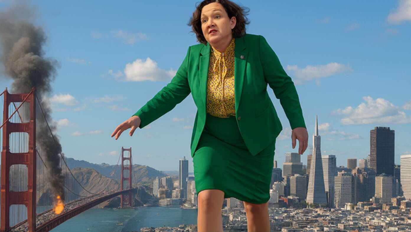 Authorities Warn Katie Porter Has Grown To 600 Feet And Is Currently Rampaging Through San Francisco #BabylonBee