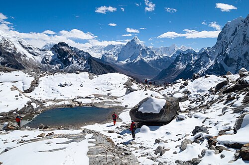 Picture of the day





Mountaineers descending into Chola Valley, 5,200 metres (17,100 ft) a. s. l., in good weather conditions, with a panoramic view over snow-capped Himalayan peaks to the south of the Great Himalayan Range in Mahalangur Himal, Nepal, Himalayas. Today is International Mountain Day.
 #ImageOfTheDay