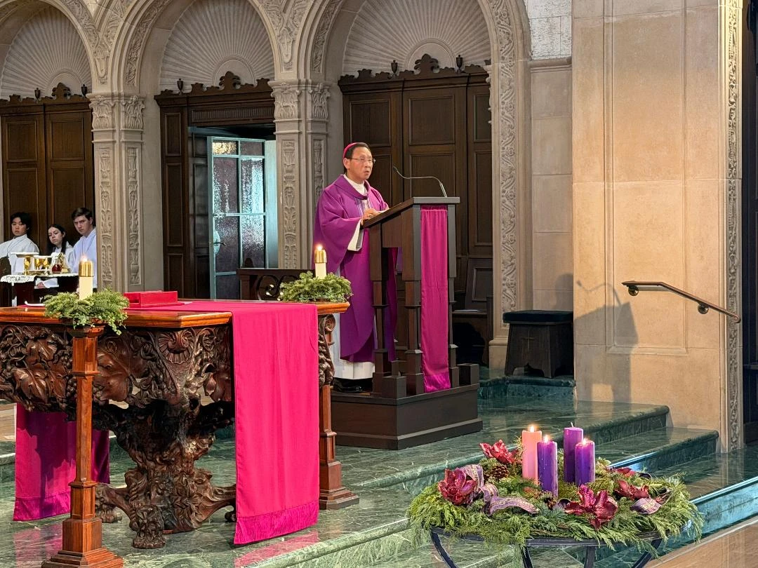 San Diego bishop dedicates sculpture honoring migrants and refugees at college campus - #Catholic - 
 
 Bishop of San Diego Michael Pham dedicates “Angels Unawares,” a new sculpture on the campus of the University of San Diego (USD), on Thursday, Dec. 18, 2025. / Credit: Photo courtesy of University of San Diego

San Diego, California, Dec 19, 2025 / 15:22 pm (CNA).
Bishop of San Diego Michael Pham dedicated “Angels Unawares,” a new sculpture on the campus of the University of San Diego (USD), on Thursday.&nbsp;The 8-foot-tall bronze sculpture by artist Timothy Schmalz is a scaled version of one in St. Peter’s Square in Rome commissioned by Pope Francis in 2019 and depicts 140 migrants of varying backgrounds on board a boat with a pair of angel wings in their midst.According to USD President Jim Harris, the sculpture is intended to remind the viewer “of how biblical teachings encourage us to care for our most poor and vulnerable communities, including those who flee their countries in search of a better life.”Located in front of the Joan B. Kroc School of Peace Studies on the western edge of campus, the new sculpture is situated in the perfect position, said Michael Lovette-Colyer, USD vice president of mission integration.“It will be the first thing visitors see when they enter our campus,” he explained. “It overlooks the Pacific Ocean, with the boat pointing towards the heart of our campus. It calls to mind that our campus is a welcoming place.”"Angels Unawares," a new sculpture on the campus of the University of San Diego (USD), was installed on Thursday, Dec. 18, 2025. The 8-foot-tall bronze sculpture is a scaled version of one in St. Peter’s Square in Rome that was commissioned by Pope Francis in 2019 and depicts 140 migrants of varying backgrounds on board a boat with a pair of angel wings in their midst. Credit: University of San DiegoLovette-Colyer also noted that the campus was located near a United States international border with Mexico, “so our geographic location calls for all people to respect human dignity.”Victor Carmona, USD associate professor of theology and religious studies for the past eight years, also said he believes the installation reflects “a desire for USD to continue being a welcoming place.”&nbsp;He said he is “excited” about the sculpture’s installation, believing “it connects USD to the global Church in terms of priorities and mission.”The work of artist Timothy SchmalzThe sculpture is the creation of Canadian artist Timothy Schmalz, who attended the event and has created images in bronze for historical churches in Rome as well as worldwide.Schmalz is also known for his “Homeless Jesus” sculpture depicting Jesus as a homeless man sleeping on a park bench and his “When I Was in Prison,” depicting Jesus behind bars.The original “Homeless Jesus” sculpture was installed at Regis College in Toronto; the statue has been copied and installed at more than 90 other locations worldwide since.&nbsp;“When I Was in Prison” can be found at the Basilica of St. Paul Outside the Walls in Rome.The “Angels Unawares” piece, Schmalz said, was inspired by the Scripture passage “Do not neglect hospitality, for through it some have unknowingly entertained angels [or “angels unawares” in other translations]” (Heb 13:2). Schmalz got the idea for the piece after a conversation with Jesuit Father (now Cardinal) Michael Czerny, former undersecretary of the Migrants and Refugees section of the Vatican’s Dicastery for Promoting Integral Human Development.&nbsp;&nbsp;In 2017, Schmalz recalled, Czerny “suggested that I start thinking about creating a sculpture on migrants and refugees, not just because it is a crisis today but as always important throughout human history.”He explained that the work “depicts a group of migrants and refugees from different cultural and racial backgrounds and from diverse historic periods of time.&nbsp;They stand together, shoulder to shoulder, huddled on a raft.”The angel wings emerge from their midst, “suggesting the presence of the sacred among them.”Replicas of the work have since gone on tour for viewing by the faithful throughout the U.S.; replicas have been installed at both The Catholic University of America in Washington, D.C., and St. Joseph’s Oratory in Canada.&nbsp;USD president Harris wanted a replica installed on his campus after viewing “Angels Unawares” in Rome, as “it aligned with USD’s Catholic mission and values,” he said.&nbsp;The sculpture was funded by an anonymous donor.“I hope this sculpture can provide our Torero community with feelings of compassion that transcend all borders and politics,” Harris said.According to USD President Jim Harris, the "Angels Unaware" sculpture is intended to remind the viewer “of how biblical teachings encourage us to care for our most poor and vulnerable communities, including those who flee their countries in search of a better life.” Credit: Photo courtesy of University of San DiegoSchmalz said the purpose of “Angels Unawares” as well as all his art “is to evangelize and preach the Gospel.” Nearly all of the 140 migrants featured on the boat are of actual people he researched; some are based on the faces of live models who came to his Toronto-area studio.&nbsp;Many of his ideas came from photographs of migrants who passed through New York Harbor’s Ellis Island.&nbsp;And two of the figures are based on the parents of Czerny, who were once migrants from Hungary fleeing communism.The artist said he believes “Angels Unawares” is in the same category as the Statue of Liberty in New York Harbor, “but with faces and a spiritual centering.”&nbsp;He added that art was an effective tool that the Catholic Church can use to convey the “Christian message” and described himself as “an artist soldier for the Vatican.”International Migrants DayThe blessing of the sculpture by Pham coincided with the United Nations’ International Migrants Day. Pham was invited not only because he is the bishop of San Diego and a member of the college’s board of trustees but also because he, too, was a migrant, having fled Vietnam in 1980.Thursday’s blessing began with 12:15 p.m. Mass, with Pham as presider, followed by the unveiling of the sculpture. Harris offered remarks; participants included members of the USD faculty, staff, and student body.Bishop of San Diego Michael Pham dedicates “Angels Unawares,” a new sculpture on the campus of the University of San Diego, on Dec. 18, 2025. The 8-foot-tall bronze sculpture is a scaled version of one in St. Peter’s Square in Rome that was commissioned by Pope Francis in 2019. Credit: University of San DiegoLovette-Colyer acknowledged that the sculpture installation coincided with a time of contentious debate over immigration in the United States and other countries, with Catholics passionately advocating on both sides of the issue.Referencing recent statements and a video by the U.S. Catholic Conference of Bishops promoting a more generous immigration policy, he said: “We’re on the side of Pope Francis and Pope Leo, our local Bishop Pham and his predecessor [Cardinal Robert] McElroy on the issue. We acknowledge there are political dimensions, but we don’t want to be partisan. As Pope Francis emphasized, we want to be humane and respect the dignity of all human persons.”He continued: “Immigration is a topic that evokes strong feelings. It is an important issue for our students to learn about and consider. The sculpture can be a conversation starter in the classroom, where our students can discuss it critically and carefully.”