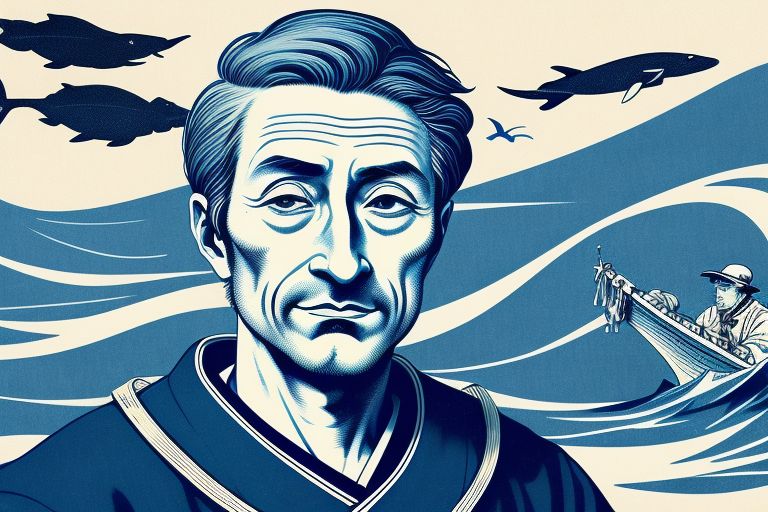 In this ukiyo-e portrayal of Jacques Cousteau, we celebrate not only his achievements as an explorer and conservationist but also his enduring legacy as a champion of the sea. Through the delicate artistry of ukiyo-e, Cousteau's indomitable spirit and unwavering dedication to marine conservation are immortalized, inspiring future generations to follow in his footsteps and safeguard the treasures of the ocean for generations to come.
