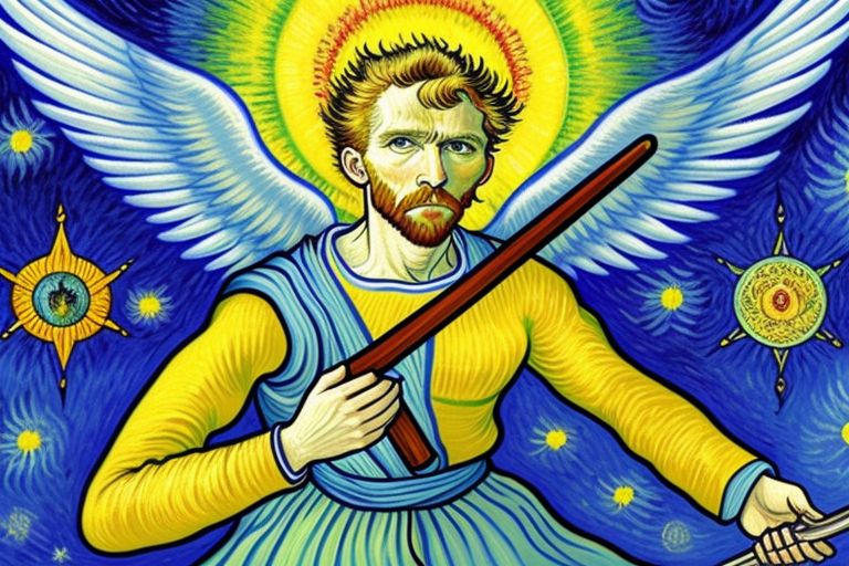 Vincent van Gogh, angel Jophiel, flaming sword
