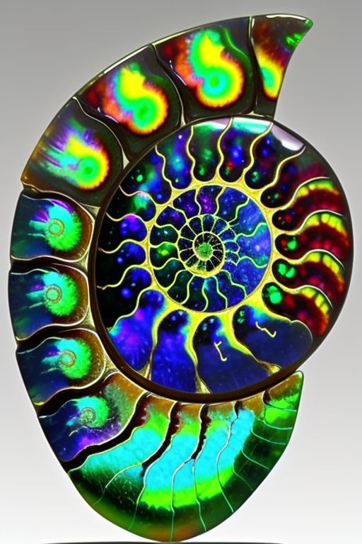 Rare Ammonite Fossil. transformed into a beautiful iridescent gemstone called ammolite.
