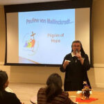 Mendham retreat focuses on ‘hope’ of religious order’s foundress #Catholic – Fifty Companions of Pauline, associates of the Sisters of Christian Charity, united at the sisters’ motherhouse in Mendham, N.J., for their annual retreat day, guided by the theme, “Blessed Pauline: Pilgrim of Hope.”
Sister of Christian Charity Joseph Spring, co-director of the Companions of Pauline for the North American Province, welcomed the group. She shared with them a prayer used during the international meeting of the directors from Germany, South America, and the Philippines.
Click here to subscribe to our weekly newsletter.
Then, Sister of Christian Charity Sister Mary Theresa Wojcicki led the companions to reflect on the theme “Mother Pauline: Pilgrim of Hope.” Pauline von Mallinckrodt, foundress of the Sisters of Christian Charity, was beatified in 1985.
Father Michael Drury, a retired priest of the Diocese of Paterson in New Jersey, celebrated a Mass, followed by a meal.
The retreat ended with Sister Spring highlighting aspects of Blessed Pauline’s life in which she was a “pilgrim of hope.” Participants were then asked to reflect on how they are “pilgrims of hope.”
Mendham retreat focuses on ‘hope’ of religious order’s foundress #Catholic – Fifty Companions of Pauline, associates of the Sisters of Christian Charity, united at the sisters’ motherhouse in Mendham, N.J., for their annual retreat day, guided by the theme, “Blessed Pauline: Pilgrim of Hope.”
Sister of Christian Charity Joseph Spring, co-director of the Companions of Pauline for the North American Province, welcomed the group. She shared with them a prayer used during the international meeting of the directors from Germany, South America, and the Philippines.
Click here to subscribe to our weekly newsletter.
Then, Sister of Christian Charity Sister Mary Theresa Wojcicki led the companions to reflect on the theme “Mother Pauline: Pilgrim of Hope.” Pauline von Mallinckrodt, foundress of the Sisters of Christian Charity, was beatified in 1985.
Father Michael Drury, a retired priest of the Diocese of Paterson in New Jersey, celebrated a Mass, followed by a meal.
The retreat ended with Sister Spring highlighting aspects of Blessed Pauline’s life in which she was a “pilgrim of hope.” Participants were then asked to reflect on how they are “pilgrims of hope.”