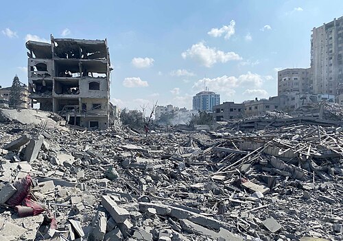 Picture of the day
Damage following an Israeli airstrike on the El-Remal area in Gaza City on October 9, 2023, during the first few days of the Gaza War. The war is the deadliest for Palestinians in the history of the Israeli–Palestinian conflict.
#ImageOfTheDay Picture of the day
Damage following an Israeli airstrike on the El-Remal area in Gaza City on October 9, 2023, during the first few days of the Gaza War. The war is the deadliest for Palestinians in the history of the Israeli–Palestinian conflict.
#ImageOfTheDay
