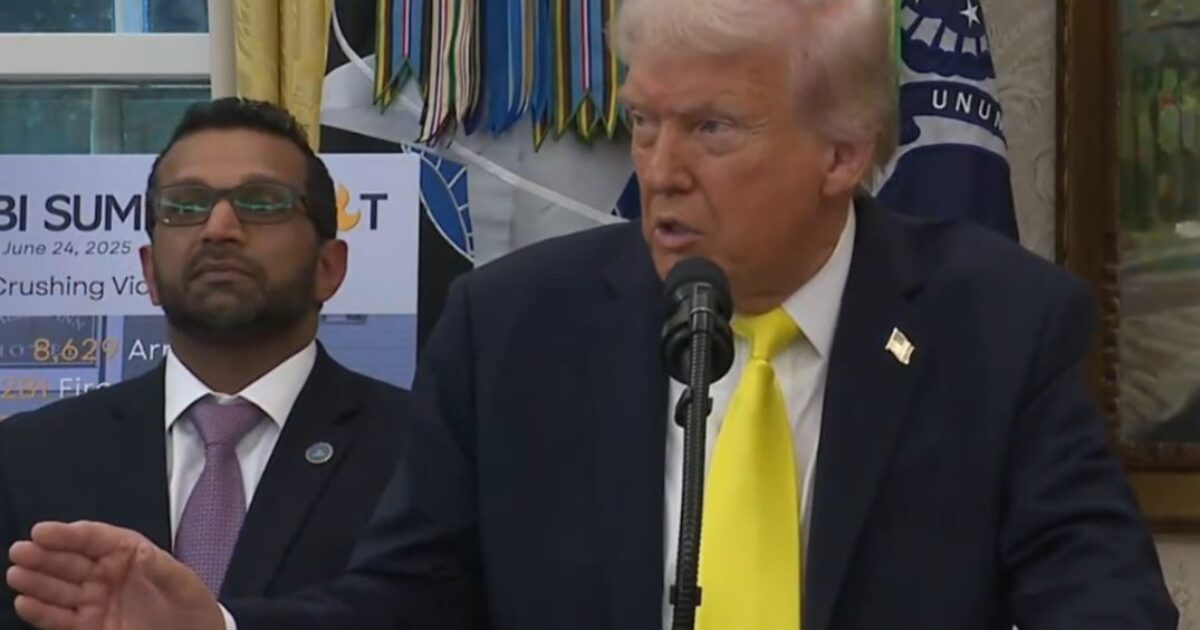 President Trump Calls Out the Georgia 2020 Election and “Votes Being Stored in Fulton County” (VIDEO) –
Today during a press conference in the Oval Office, President Trump was asked a question regarding the upcoming Senate race in Georgia and whether or not he has chosen a candidate to endorse. Jon Ossoff, a Democrat who allegedly won the 2021 Georgia run-off, will have to defend that seat in the 2026 midterm elections against several Republicans currently vying for the GOP nomination.
The post President Trump Calls Out the Georgia 2020 Election and “Votes Being Stored in Fulton County” (VIDEO) appeared first on The Gateway Pundit. President Trump Calls Out the Georgia 2020 Election and “Votes Being Stored in Fulton County” (VIDEO) –
Today during a press conference in the Oval Office, President Trump was asked a question regarding the upcoming Senate race in Georgia and whether or not he has chosen a candidate to endorse. Jon Ossoff, a Democrat who allegedly won the 2021 Georgia run-off, will have to defend that seat in the 2026 midterm elections against several Republicans currently vying for the GOP nomination.
The post President Trump Calls Out the Georgia 2020 Election and “Votes Being Stored in Fulton County” (VIDEO) appeared first on The Gateway Pundit.