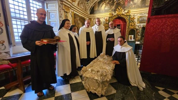 St. Teresa of Ávila’s body remains incorrupt after almost 5 centuries - #Catholic - 
 
 Opening of the silver tomb of St. Teresa of Ávila; portrait of St. Teresa of Ávila. / Credit: Order of Carmel

ACI Prensa Staff, Oct 15, 2025 / 04:00 am (CNA).
The Diocese of Ávila in Spain reported on Aug. 28, 2024, that the body of St. Teresa of Ávila, a doctor of the Church, was still incorrupt after her death on Oct. 4, 1582 — almost five centuries ago. “Today the tomb of St. Teresa was opened and we have verified that it is in the same condition as when it was last opened in 1914,” said the postulator general of the Discalced Carmelite order, Father Marco Chiesa of the Carmelite Monastery of Alba de Tormes, where the remains of the revered Spanish saint rest.Father Miguel Ángel González, the Carmelite prior of Alba de Tormes and Salamanca of the Diocese of Ávila, explained how the procedure was carried out: “The community of Discalced Carmelite mothers together with the postulator general of the order, the members of the ecclesiastical tribunal, and a small group of religious moved the reliquaries with stringency and solemnity to the place set up for study. We did it singing the Te Deum with our hearts full of emotion.”The diocese explained that the event took place as part of the canonical recognition of the remains of St. Teresa of Ávila, requested from the Vatican on July 1, 2024, by the bishop of Salamanca, Luis Retana, with authorization granted by Pope Francis through the Dicastery for the Causes of Saints.Opening of the first tomb of St. Teresa of Ávila. Credit: Order of CarmelThe process of studying the body, the heart, an arm, and a hand, the latter of which is preserved in the Spanish town of Ronda and has been taken to Alba de Tormes for research, took place Aug. 28–31, 2024.The diocese said that, in order to get to the body of St. Teresa, the marble slab of the sepulcher was first removed. Then — in the room set up for the studies and now only in the presence of the scientific medical team and the members of the ecclesiastical court — the silver coffin was opened.The tribunal is made up of the Carmelite provincial of the Iberian Province of St. Teresa of Jesús in Spain, Father Francisco Sánchez Oreja; González; and the superior of the Daughters of Charity of Alba de Tormes, Sister Remigia Blázquez Martín.The silver coffin was opened with the help of the goldsmiths Ignacio Manzano Martín and Constantino Martín Jaén, who will also be present on the last day of the work.Examination of the silver tomb of St. Teresa of Ávila. Credit: Order of CarmelThe Diocese of Ávila also revealed that 10 keys were used to open the tomb: “The three that are kept in Alba de Tormes, the three that the Duke of Alba lent them, and the three that the father general [a Discalced Carmelite] keeps in Rome, in addition to the king’s key. Three of these keys are to open the outer grille, three are to open the marble tomb, and the other four are to open the silver coffin.”Chiesa pointed out that the images preserved from the 1914 examination are in black and white, so “it is difficult to make a comparison,” although “the parts uncovered, which are the face and the foot, are the same as they were in 1914.”“There is no color, there is no skin color, because the skin is mummified, but you can see it, especially the middle of the face,” he noted. “The expert doctors can see Teresa’s face almost clearly.”3 stages of the process The first stage was the opening and recognition which took place up until Aug. 31, 2024. In this phase, a team led by Dr. José Antonio Ruiz de Alegría from Madrid took photos and X-rays as well as properly cleaned the reliquaries.The second stage took place in laboratories in Italy for a few months and resulted in various scientific conclusions. Finally, as a third stage, some interventions were proposed to better preserve the remains.Before the final closure, a time was set aside so the relics of St. Teresa could be venerated.The 1914 openingThe previous opening of the tomb of St. Teresa of Jesús took place from Aug. 16–23, 1914. At that time the Diocese of Ávila stated that the body remained “completely incorrupt,” as occurred at the opening in 1750.Religious men and women are present at the opening of the tomb of St. Teresa of Ávila. Credit: Order of CarmelAccording to Carmelite Father Daniel de Pablo Maroto, the tomb was opened in 1914 because the superior general of the Discalced Carmelites, Father Clemente de los Santos, wanted to take advantage of his visit to Spain to see the bodies of the founding saints: St. John of the Cross in Segovia and St. Teresa in Alba de Tormes.The study conducted in 2024 with the remains of St. Teresa of Ávila was similar to that carried out in 1991 with those of St. John of the Cross in Segovia on the occasion of the fourth centenary of his death.Who was St. Teresa of ÁvilaThe website of the general curia of the Discalced Carmelites explains that they recognize as their mother and founder St. Teresa of Jesús, also known as St. Teresa of Ávila, the first woman to become a doctor of the Church, who wanted to “preserve the continuity of Carmel” with the desire that “a new style of religious life would be born,” always “in fidelity to the Church.”Born in Spain in 1515, St. Teresa of Ávila was also a mystic and writer of Jewish descent, recognized both for her contribution to Catholic spirituality and to Spanish literature.A famous saying of hers is: “Let nothing trouble you, let nothing frighten you. Everything passes, God does not change. Patience achieves everything. Whoever has God lacks for nothing. God alone is enough.”This story was first published by ACI Prensa, CNA’s Spanish-language news partner, and was translated, adapted, and published by CNA on Aug. 29, 2024. It has since been updated.
