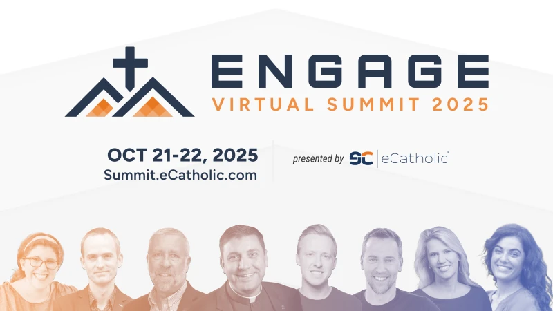 Virtual summit aims to inspire attendees to grow as digital missionaries for the Church #Catholic
The Engage Virtual Summit, presented by eCatholic, is a two-day virtual conference bringing together lay Catholics, clergy, and religious from parishes, schools, dioceses, and ministries to explore innovative tools and strategies and share insights into evangelization in the digital world. / Credit: eCatholic
CNA Staff, Oct 19, 2025 / 06:00 am (CNA).
A two-day virtual conference will bring together lay Catholics, clergy, and religious to explore innovative tools and strategies and share insights into evangelization in the digital world. The Engage Virtual Summit, presented by eCatholic, will take place online Oct. 21–22 and will feature many notable Catholic figures including Monsignor James Shea, Monsignor Roger Landry, co-founder of Hallow Alex Jones, radio host Katie McGrady, and evangelist Chris Stefanick, among others.eCatholic is an organization that supports parishes, schools, and dioceses to evangelize effectively and efficiently through the use of eCatholic’s digital engagement platform. Jason Jaynes, president and CEO of eCatholic; Michael Josephs, director of marketing at eCatholic; and Brandon Duncan, eCatholic’s marketing evangelist, spoke to CNA about the conference and what they hope attendees will take away from it.Duncan explained that they’ve had the idea for the conference for several years but it wasn’t until last September that he put a plan together for it and had it approved by the leadership team at eCatholic.“It’s amazing what we’ve been able to do and being able to turn this around so quickly and by the grace of God, everything’s been going so smoothly in the planning process,” Duncan said. “We’re so excited about this this opportunity and just what this summit means for the Church as a whole and for the leaders and to be able to provide them with the tools and inspiration to continue to carry out the mission of the Church.”The theme of the conference is “Made for Mission,” which, Jaynes explained, aims “to engage both religious and lay alike, who are out there, who are in this digital continent and trying to reach people — whether you’re a priest, you’re a ministry leader, you’re a communicator, an educator, a media professional — with practical strategies and things that they can do to really help to inspire them to be part of that digital evangelization.”Josephs added: “We are as humans made for mission. The Church is made for mission. And so we just felt like the theme resonated on all these different levels.”During a year in which the Vatican hosted the Jubilee of Digital Missionaries and the Church’s first digital missionary was canonized a saint (Carlo Acutis), the importance of digital missionaries in today’s world seemed obvious. While the “online world is not perfect … the Church needs to not ignore it but engage with it and be a light in that space,” Josephs said. Jaynes pointed out the many Catholic ministries and organizations doing important work for the Church in the digital space and said he believes there is a “shift happening in the mainstream culture right now where people are looking through the emptiness of some of the secular narratives that we’ve all been sold for the past couple of decades and saying, ‘There has to be more, there has to be more meaning to the human condition and to this need for joy that’s in a part of all of us.’”As for what they hope attendees will take away from the summit, they said practical tips, inspiration, and “feeling challenged to do more.” “I hope that attendees come away with practical tips to make them better communicators … inspiration, new strategies, new ideas, even a renewed zeal,” Josephs said. Jaynes added: “We see it as a chance for folks to, if you will, in a retreat-style way, go to the mountain to pause, pray, seek wisdom, receive some form of renewal before they then go back out into the mission field.” Virtual summit aims to inspire attendees to grow as digital missionaries for the Church #Catholic
The Engage Virtual Summit, presented by eCatholic, is a two-day virtual conference bringing together lay Catholics, clergy, and religious from parishes, schools, dioceses, and ministries to explore innovative tools and strategies and share insights into evangelization in the digital world. / Credit: eCatholic
CNA Staff, Oct 19, 2025 / 06:00 am (CNA).
A two-day virtual conference will bring together lay Catholics, clergy, and religious to explore innovative tools and strategies and share insights into evangelization in the digital world. The Engage Virtual Summit, presented by eCatholic, will take place online Oct. 21–22 and will feature many notable Catholic figures including Monsignor James Shea, Monsignor Roger Landry, co-founder of Hallow Alex Jones, radio host Katie McGrady, and evangelist Chris Stefanick, among others.eCatholic is an organization that supports parishes, schools, and dioceses to evangelize effectively and efficiently through the use of eCatholic’s digital engagement platform. Jason Jaynes, president and CEO of eCatholic; Michael Josephs, director of marketing at eCatholic; and Brandon Duncan, eCatholic’s marketing evangelist, spoke to CNA about the conference and what they hope attendees will take away from it.Duncan explained that they’ve had the idea for the conference for several years but it wasn’t until last September that he put a plan together for it and had it approved by the leadership team at eCatholic.“It’s amazing what we’ve been able to do and being able to turn this around so quickly and by the grace of God, everything’s been going so smoothly in the planning process,” Duncan said. “We’re so excited about this this opportunity and just what this summit means for the Church as a whole and for the leaders and to be able to provide them with the tools and inspiration to continue to carry out the mission of the Church.”The theme of the conference is “Made for Mission,” which, Jaynes explained, aims “to engage both religious and lay alike, who are out there, who are in this digital continent and trying to reach people — whether you’re a priest, you’re a ministry leader, you’re a communicator, an educator, a media professional — with practical strategies and things that they can do to really help to inspire them to be part of that digital evangelization.”Josephs added: “We are as humans made for mission. The Church is made for mission. And so we just felt like the theme resonated on all these different levels.”During a year in which the Vatican hosted the Jubilee of Digital Missionaries and the Church’s first digital missionary was canonized a saint (Carlo Acutis), the importance of digital missionaries in today’s world seemed obvious. While the “online world is not perfect … the Church needs to not ignore it but engage with it and be a light in that space,” Josephs said. Jaynes pointed out the many Catholic ministries and organizations doing important work for the Church in the digital space and said he believes there is a “shift happening in the mainstream culture right now where people are looking through the emptiness of some of the secular narratives that we’ve all been sold for the past couple of decades and saying, ‘There has to be more, there has to be more meaning to the human condition and to this need for joy that’s in a part of all of us.’”As for what they hope attendees will take away from the summit, they said practical tips, inspiration, and “feeling challenged to do more.” “I hope that attendees come away with practical tips to make them better communicators … inspiration, new strategies, new ideas, even a renewed zeal,” Josephs said. Jaynes added: “We see it as a chance for folks to, if you will, in a retreat-style way, go to the mountain to pause, pray, seek wisdom, receive some form of renewal before they then go back out into the mission field.”