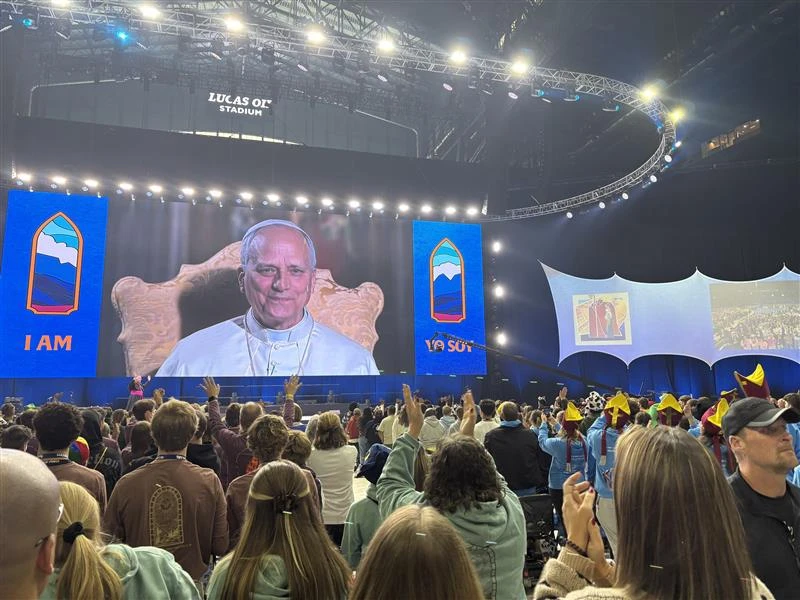 10 takeaways from Pope Leo XIV’s address to youth at NCYC – #Catholic – 
 
 Pope Leo XIV speaks to teenagers during a digital encounter at Lucas Oil Stadium in Indianapolis during the 2025 National Catholic Youth Conference (NCYC) on Nov. 21, 2025. / Credit: Tessa Gervasini/CNA

Indianapolis, Indiana, Nov 21, 2025 / 17:50 pm (CNA).
Pope Leo XIV spoke to teenagers during a digital encounter at Lucas Oil Stadium on Friday in Indianapolis during the 2025 National Catholic Youth Conference (NCYC). Five teenagers asked the pope questions regarding using technology, recovering from mistakes, giving worries to Jesus, avoiding distractions, and preparing for the future of the Church. The pope gave guidance to the young crowd with words applicable to both teenagers and the universal Church. The Holy Father’s advice that Catholics can apply to their lives included:Sin never has the final word“All of us struggle,” Leo said. “The truth is that none of us is perfect.”“St. Paul teaches that everyone has sinned and fallen short of the glory of God … Because of original sin, we sometimes do the opposite of what we know is right. But there’s good news. Sin never has the final word,” the pope said.“Whenever we ask for God’s mercy, he forgives us. Pope Francis said that God never gets tired of forgiving. We sometimes get tired of asking for forgiveness. So even when we fall again, we should remember St. Paul’s words, ‘Christ Jesus, came into the world to save sinners.’ He came for us, knowing our weaknesses,” he said.“We may struggle to forgive, but God’s heart is different. God never stops inviting us back. We experience this mercy of God in a special way in the sacrament of reconciliation,” the pope said.“It can be discouraging when we fall, but do not focus on all your sins. Look to Jesus. Trust his mercy and go to him with confidence. He will always welcome you home,” he said.Give your worries to God“In his first letter, St. Peter tells us to give all our worries to Jesus because he cares for us,” Pope Leo said. “Jesus does not just understand our struggles from a distance. He actually wants us to hand them to him because he loves us.”“That trust starts when we have a real relationship. We cannot give our problems to someone whom we barely know. Think of your closest friends, for example. If they were hurting, you would talk to them. You would listen to them. You would stay close. Our relationship with Jesus is similar,” he said.“He knows when life feels heavy. Scripture reminds us that he is near to the brokenhearted. Even when we do not feel his presence, our faith tells us that he is there. To entrust our struggles to Jesus, we have to spend time with him in prayer. We have to have a relationship with him,” he said.“Daily moments of silence are so important, whether through adoration, reading Scripture, talking to him, looking for those little spaces of time where we can be with him. Little by little, we learn to hear his voice, to feel his presence, both within and through the people that he sends to us,” the pope said.Find real friends “It’s … important to pray for the gift of true friends,” the pope said. “A real friend is not only someone who’s fun to be with, oh, that is good, too. But it’s someone who helps you grow closer to Jesus, someone who encourages you to become a better person. Good friends also push us to seek help when life gets difficult or confusing.”“Good friends will always tell us the truth, even when that’s not easy to do. Scripture says that faithful friends are like a strong shelter and a treasure. I hope you are forming friendships like that, even during this conference. Friendships rooted in faith, rooted in love for Jesus,” the pope said.It’s OK to get distracted, but then come back to GodWhen we get distracted in prayer, “sometimes the best thing to do is to follow the distraction for a moment, see why it’s there,” Pope Leo said. Then after acknowledging it, “turn back and remember why you’re there and why you’re in prayer and to say to the Lord, ‘Look I’m distracted right now. I know you understand.’”“But not to allow yourself to be taken too far away, especially during prayer, because there are all kinds of temptations and all kinds of distractions, but there’s only one Jesus Christ, and we really need to give our time also in prayer to Christ,” the pope said.Technology should serve your life, not the other way around“Technology can really help in many ways,” and it “can help us live our Christian faith,” Pope Leo said. “It lets us stay connected with people who are far away … It also gives us amazing tools for prayer, for reading the Bible, for learning more about what we believe.”“It allows us to share the Gospel with people we may never meet in person. But even with all that, technology can never replace real in-person relationships. Simple things, a hug, a handshake, a smile. All those things are essential to being human,” he said.“Watching Mass online can be helpful, especially when someone is sick or elderly or cannot attend in person. But actually being there, taking part in the Eucharist, is so important for our prayer, for our sense of community,” the pope said.“It’s essential for our relationship with God and with each other. There’s nothing that can replace true human presence, being with one another. While technology certainly can connect us, it’s not the same as being physically present.”Jesus will always protect, guide, and love his Church“When we face challenges or worries about the future, it might be good to remember that promise that Jesus once made to Peter when he said, ‘The gates of hell will not prevail against the Church.’ Jesus will always protect, guide, and love his Church,” the pope said.“The day I was elected pope, I said, ‘God loves us, and evil will not prevail,’” the pope said. “We are all in God’s hands. Jesus wants everyone to come close to him.”“The Church prepares for the future by staying faithful to what Jesus asks of us today. He told us not to be overwhelmed by worries but to seek first the kingdom of God, trusting that everything else will fall into place. He promised that the Holy Spirit would guide us and help us understand what we need to do,” the pope said.Be involved Pope Leo encouraged involvement in the Church, especially among youth. “You are not only the future of the Church, you are the present,” he said to teens. “If you want to help the Church prepare for the future, start by being involved today. Stay connected to your parish, attend Sunday Mass, join youth activities and say yes to opportunities … where your faith can grow,” he said.“Your voices, your ideas, your faith matter right now, and the Church needs you. The Church needs what you have been given to share with all of us,” he said.“The more you come to know Jesus, the more you will want to serve him and his Church. One great way to build up the Church is by sharing your faith, teaching the faith to others, helping others who need you,” the pope said.Your vocation is always connected to the greater mission of the Church“As you discern your vocation, trust Jesus. He knows how to lead you to true happiness. If you open your heart, you will hear him calling you to holiness,” Pope Leo said. “As Pope Benedict XVI once said, ‘Jesus takes nothing away, and he gives you everything.’ When we give ourselves to him, we receive far more than we could ever imagine,” he said.“If you think you may be called to marriage, pray for a spouse who will help you grow in holiness, help you grow in your faith,” the pope said.“Some of you may be called to the priesthood to serve God’s people through the word and sacraments. If you feel that tug in your heart, don’t ignore it. Bring it to Jesus. Speak with a priest you trust,” Pope Leo said.“Others may be called to consecrated religious life, to be witnesses of a joyful life completely given to God. If you sense this call, that gentle tug, do not be afraid,” he said.We were made for something greater “Now is the time to dream big, be open to what God can do through your lives. Being young often comes with the desire to do something meaningful, something that makes a real difference. Many of you are ready to be generous, to help those who love, to work for something greater than yourself,” the pope said.“That is why it is not true that life is only about doing what feels good to yourself, makes you feel comfortable, as some people claim it. Sure, comfort can be nice, but as Pope Benedict XVI reminded us: ‘We weren’t made for comfort. We were made for greatness. We were made for God himself,’” he said.“Deep down, we long for truth, for beauty, and goodness, because we were created for them,” Pope Leo said. Don’t use political categories to speak about faith “Joy, hope, with creativity, authentic witnesses in the Gospel can help heal and unite humanity,” Pope Leo said. “Jesus also calls us disciples to be peacemakers — people who build bridges instead of walls, people who value dialogue and unity instead of division.”“Please be careful not to use political categories to speak about faith, to speak about the Church. The Church doesn’t belong to any political party. Rather, she helps form your conscience … so you can think and act with wisdom and love. As you go closer to Jesus, do not fear what he might ask of you,” the pope said.