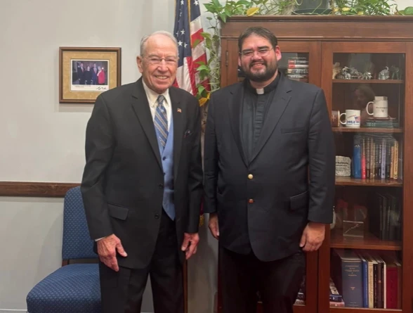 A beloved Iowa priest and immigrant advocate dies at 39 #Catholic 
 
 Father Guillermo Treviño Jr.’s national profile stemmed from his immigrant rights work with Escucha Mi Voz Iowa (“Hear My Voice Iowa”), a group aiding Latino workers, including immigrants. He is shown here during a meeting earlier this year with U.S. Sen.Chuck Grassley, R-Iowa. / Credit: Photo courtesy of Escucha Mi Voz Iowa

CNA Staff, Nov 5, 2025 / 17:33 pm (CNA).
Father Guillermo Treviño Jr., a 39-year-old priest who advocated for the rights of immigrants in the Diocese of Davenport, Iowa, passed away suddenly on Oct. 31, just hours after returning from a trip to the Vatican. His death from sepsis after a fatal stomach perforation was a complication of undiagnosed diabetes, according to his sister, Mariela Treviño-Luna, who had traveled with him to Italy.Due to a shortage of priests in Iowa, Treviño served as a pastor of St. Joseph Church in Columbus Junction as well as St. Joseph Church in West Liberty, southeast of Iowa City.Treviño’s national profile stemmed from his immigrant rights work as a founder, board president, and chaplain of Escucha Mi Voz Iowa, a group aiding Latino workers, including immigrants. Treviño had just returned from Rome, where he represented the group at Pope Leo XIV’s World Meeting of Popular Movements.He fought deportations, notably for his godson, 18-year-old Pascual Pedro, a West Liberty High School soccer star U.S. Immigration and Customs Enforcement (ICE) deported this summer despite his Deferred Action for Childhood Arrivals (DACA) status. In a statement issued on the day of his death by the Diocese of Davenport, Bishop Dennis Walsh said: “Father Guillermo’s heart was consistently with those in need. Throughout the current migrant crises, he showed great compassion for the many migrants who find themselves on edge due to aggressive immigration enforcement action.” As pastor of both St. Joseph churches, Treviño nurtured the meatpacking and farming communities there with “remarkable authenticity,” Walsh said. “His voice was becoming a beacon of hope and advocacy on this vital issue, gaining national prominence,” Walsh continued in the statement. “He was recently invited to be part of a panel discussion at Georgetown University and had the distinct honor of traveling to the Vatican as part of the World Gathering of Popular Movements. His leadership and commitment to justice will be deeply missed by the Church and the wider community he so faithfully served.” Archbishop Thomas Zinkula of Dubuque recalled Treviño’s “playful and serious sides,” telling the Des Moines Register this week that “Father Guillermo loved movies, Star Wars, and professional wrestling. But he also was passionate about serving and advocating for immigrants. I was inspired by his total commitment to seeking justice and mercy for people on that particular margin of society.”Born on March 7, 1986, in San Antonio, Texas, to Maria Luna and Guillermo Treviño Sr., Treviño and his family moved to Moline, Illinois, when he was 3. He earned an associate’s degree from Black Hawk College before entering seminary at Conception Seminary College and Mundelein Seminary. Despite an initial rejection, he said at the time that his faith — rekindled after his father’s early death — drove him forward. Ordained on June 6, 2015, he quickly became a force in rural Hispanic parishes.According to the diocese’s statement, Treviño “received the National 2022 Cardinal Bernardin New Leadership Award. The award recognizes a ‘young faith-filled Catholic who has demonstrated leadership against poverty and injustice in the United States,’ according to the USCCB [U.S. Conference of Catholic Bishops].”“It recognizes the leadership, energy, and diverse skills that young people bring to the anti-poverty work of low-income projects and Catholic parishes. It highlights the gifts of young leaders and their Gospel commitment to the poor,” the statement said.Treviño’s funeral Mass is set for Nov. 7 at Sacred Heart Cathedral in Davenport and will be livestreamed on YouTube. He is survived by his mother, sisters, and extended family.