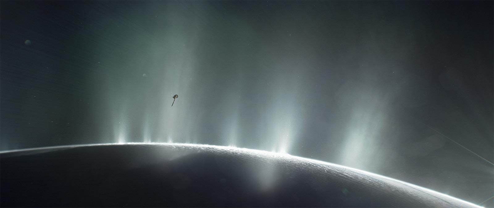 Newly Found Organics in Enceladus’ Plumes – NASA’s Cassini spacecraft captured dramatic plumes, both large and small, spray water ice out from many locations along the famed ‘tiger stripes’ near the south pole of Saturn’s moon Enceladus.