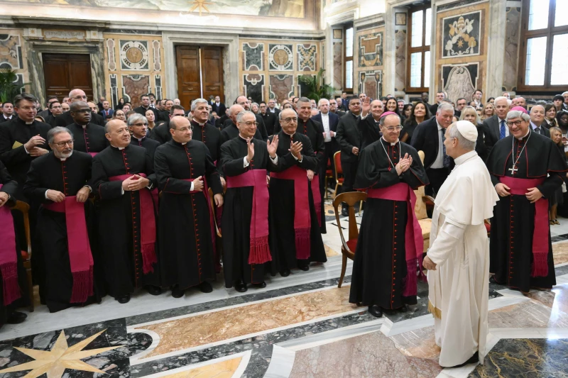 Pope Leo XIV warns against ‘false mercy’ in marriage annulment proceedings - #Catholic - 
 
 Pope Leo XIV holds an audience with the Roman Rota on Nov. 21, 2025, at the Vatican. / Credit: Vatican Media

ACI Prensa Staff, Nov 22, 2025 / 10:00 am (CNA).
In a firm call to avoid “false mercy” in marriage annulment proceedings, Pope Leo XIV reminded that compassion cannot disregard the truth.During a Friday audience with participants in the legal-pastoral training course of the Roman Rota, the Holy See’s court of appeals, the Holy Father read a lengthy speech in which he recalled the importance of the reform of marriage annulment processes initiated by Pope Francis 10 years ago.The pontiff emphasized that theology, law, and pastoral care must be understood in a harmonious way, not as separate or opposing areas, and pointed out that annulment proceedings are not merely technical procedures to obtain the “free status of persons” but rather an ecclesial service based on the search for truth and on family pastoral care.Judicial processes at the service of truthIn this context, Pope Leo stressed that ecclesial judicial processes must be “at the service of the truth” and also reiterated that “the mystery of the conjugal covenant” must be kept in mind.“A fundamental aspect of pastoral service operates in judicial authority: the diaconia [ministry] of truth. Every faithful person, every family, every community needs truth about their ecclesial situation in order to walk well the path of faith and charity. The truth about personal and community rights is situated in this context: the juridical truth declared in ecclesiastical processes is an aspect of existential truth within the Church,” he stated.Consequently, the Holy Father pointed out that “the sacred authority is participation in the authority of Christ, and its service to truth is a way of knowing and embracing the ultimate truth, which is Christ himself.”A manifestation of justice and mercyHe then recalled that in God’s judgment on salvation, “his forgiveness of the repentant sinner is always at work, but human judgment on the nullity of marriage cannot however be manipulated by false mercy.”“Any activity contrary to the service of the process of truth must certainly be deemed unjust. However, it is precisely in the proper exercise of judicial authority that true mercy must be practiced,” he emphasized.In this regard, Pope Leo XIV insisted that the process of matrimonial nullity can be seen as “a contribution by legal practitioners to satisfy the need for justice that is so deeply rooted in the conscience of the faithful, and thus to accomplish a just work motivated by true mercy.”“The aim of the reform,” he added, “which is to make the process more accessible and expeditious, but never at the expense of truth, thus appears as a manifestation of justice and mercy.”The pontiff also emphasized the urgency of ensuring realism in annulment cases and appealed to the responsibility of the judges of the Roman Rota. He thus encouraged them to view the institution of the judicial process “as an instrument of justice” in which there is “an impartial judge” and the aim is to seek “a great benefit for all concerned and for the Church herself.”He stressed the importance of making “efforts to promote reconciliation between spouses are very important, including, where possible, through the validation of the marriage.”“Behind the procedural technicalities, with the faithful application of the current legislation, the ecclesiological presuppositions of the matrimonial process are therefore at stake: the search for truth and the ‘salus animarum’ itself [the salvation of souls],” he noted.Synergy between justice and pastoral carePope Leo recalled in this regard that, in recent years, there has been “a growing awareness of the inclusion of the Church’s judicial activity in the field of marriage within the overall pastoral care of the family.”“This pastoral care,” he pointed out, “cannot ignore or underestimate the work of ecclesiastical tribunals, and the latter must not forget that their specific contribution to justice is a piece in the task of promoting the good of families, with particular reference to those in difficulty.”Thus, he emphasized that “the synergy between pastoral attention to critical situations and the judicial sphere has found significant expression in the implementation of preliminary investigations aimed at ascertaining the existence of grounds for initiating a case of nullity.”This story was first published by ACI Prensa, CNA’s Spanish-language news partner. It has been translated and adapted by CNA.