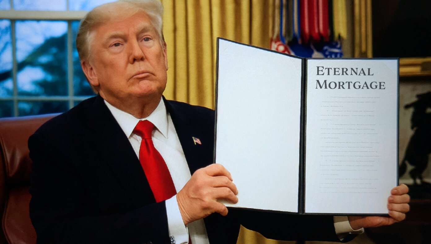 Trump Unveils New Eternal Mortgage #BabylonBee – WASHINGTON, D.C. — In a bid to bring down housing costs for struggling Americans trying to afford to purchase a home, President Donald Trump unveiled a plan that would normalize the utilization of eternal mortgages.