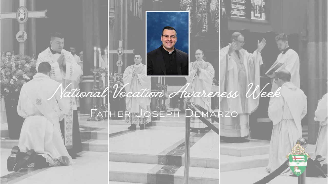 Watch: Meet Father Joseph DeMarzo, one of the Paterson Diocese’s newest priests #Catholic – Father Joseph DeMarzo, parochial vicar of St. Andrew the Apostle Church in Clifton, discusses his vocation and ministry as a newly ordained priest.
As we mark National Vocation Awareness Week, we pray for all our priests and for all the men and women discerning vocations. Earlier this week, we also featured Father Brendon Harfmann, parochial vicar of St. Anthony of Padua Church in Hawthorne. Learn more about priesthood vocations to the Paterson Diocese at www.patersonvocations.org.
Click here to subscribe to our weekly newsletter. Watch: Meet Father Joseph DeMarzo, one of the Paterson Diocese’s newest priests #Catholic – Father Joseph DeMarzo, parochial vicar of St. Andrew the Apostle Church in Clifton, discusses his vocation and ministry as a newly ordained priest.
As we mark National Vocation Awareness Week, we pray for all our priests and for all the men and women discerning vocations. Earlier this week, we also featured Father Brendon Harfmann, parochial vicar of St. Anthony of Padua Church in Hawthorne. Learn more about priesthood vocations to the Paterson Diocese at www.patersonvocations.org.
Click here to subscribe to our weekly newsletter.