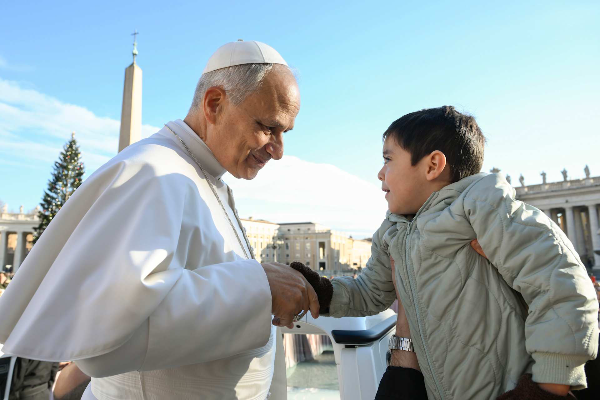 Pope Leo XIV ends 2025 urging Catholics to examine conscience and entrust new year to God – #Catholic – 
 
 Pope Leo XIV greets pilgrims gathered for his Wednesday general audience on Dec. 31, 2025, in St. Peter’s Square at the Vatican. | Credit: Vatican Media

Dec 31, 2025 / 08:08 am (CNA).
Pope Leo XIV used the Vatican’s final general audience of 2025 on Wednesday to invite Catholics to look back on the past year with gratitude and repentance, and to place what lies ahead in God’s hands.In St. Peter’s Square on Dec. 31, the pope said 2025 brought both joy and sorrow, citing the jubilee pilgrimage of the faithful as well as “the passing of the late Pope Francis” and “the scenarios of war that continue to convulse the planet.”“At its end,” Leo said, “the Church invites us to place everything before the Lord, entrusting ourselves to his providence, and asking him to renew, in us and around us, in the coming days, the wonders of his grace and mercy.”Pope Leo XIV waves from the popemobile to pilgrims gathered for his Wednesday general audience on Dec. 31, 2025, in St. Peter’s Square at the Vatican. | Credit: Vatican MediaHe tied that end-of-year spiritual “dynamic” to the Church’s Te Deum observance, saying the hymn of praise and thanksgiving helps believers recognize God’s gifts and renew hope. Leo noted that the prayer includes lines such as: “You are God: We praise you,” “In you, Lord, is our hope,” and “Have mercy on us.”According to the Vatican’s published schedule, Leo was set to celebrate first vespers for the solemnity of Mary, Mother of God, at 5 p.m. in St. Peter’s Basilica, followed by the Te Deum.In his catechesis, the pope encouraged an honest examination of conscience, calling the faithful to reflect on God’s action over the past year, to evaluate their response to his gifts, and to ask forgiveness for times they failed to follow his inspirations or invest well the talents entrusted to them.Leo also returned to a core jubilee image, describing life as a pilgrimage. “This reminds us that our whole life is a journey,” he said, one that reaches its true fulfillment in “the encounter with God and in full and eternal communion with him.”Pope Leo XIV greets a young pilgrim during his Wednesday general audience on Dec. 31, 2025, in St. Peter’s Square at the Vatican. | Credit: Vatican MediaThe pope pointed to another emblematic jubilee practice, the passage through the Holy Door, describing it as a concrete sign of conversion and of the believer’s yes to God, who “invites us to cross the threshold of a new life, animated by grace, modeled on the Gospel.”Looking to Christmas, Leo recalled St. Leo the Great’s preaching on the universal joy of Christ’s birth: “Let the saint rejoice … let the sinner rejoice … let the pagan take courage.” The pope said that invitation extends to all, including those who feel weak or fragile, because Christ has taken human frailty upon himself and redeemed it.To close, Leo cited St. Paul VI’s reflection at the end of the 1975 Jubilee, saying its core message can be summed up in a single word: “love.” He then repeated Paul VI’s emphatic profession of faith, including: “God is love! … God is mercy! God is forgiveness! … God, yes, God is life!”This story was first published by ACI Stampa, CNA’s Italian-language news partner. It has been translated and adapted by CNA.