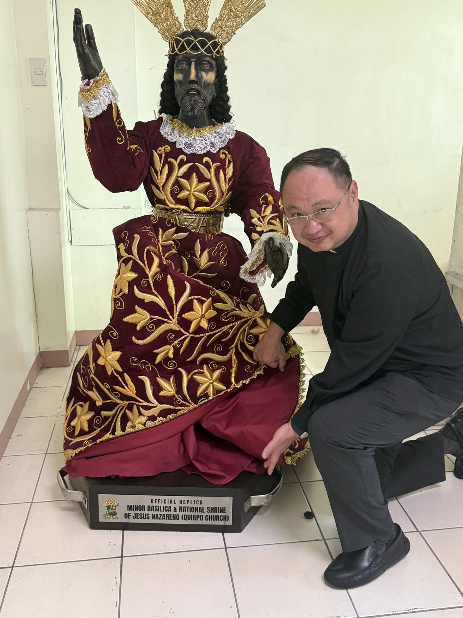Replica of Manila’s famed ‘Black Nazarene’ arrives in Los Angeles Archdiocese #Catholic The centuries-old devotion to Nuestro Padre Jesús Nazareno of Quiapo, Manila, in the Philippines has formally reached the U.S. West Coast as an official replica of the revered image was turned over to the Archdiocese of Los Angeles and entrusted to Holy Family Parish in Artesia and the archdiocese’s Filipino ministry.The replica, gifted by the Minor Basilica and National Shrine of Jesús Nazareno in Manila, will be enthroned at Holy Family Parish and serve as a pilgrim image, visiting parishes across the archdiocese’s five pastoral regions as part of a broader evangelization initiative.
 
 Father John Cordero displays the official replica of the Jesús Nazareno from Manila’s Quiapo Church in 2025. | Credit: Holy Family Catholic Church Artesia
 
 The arrival of the image marks the fruit of an evangelization effort spearheaded by then-rector of Quiapo Church, now Bishop Rufino Sescon of Balanga, Bataan. According to Father John Cordero of the Marian Missionaries of the Holy Cross, pastor of Holy Family Parish, the development unfolded providentially.“The real starting point of this development was the evangelization initiative of the National Shrine of Jesús Nazareno in Manila, spearheaded by then-rector and now bishop of Balanga, Rufino ‘Jun’ Sescon,” Cordero told EWTN News.The replica was initially offered to the Archdiocese of Los Angeles through Father Rodel Balagtas, priest liaison to the Filipino Ministry. Although another parish had first expressed willingness to host the image, no final arrangements had been made.Months later, Sescon personally contacted Cordero — a former graduate school classmate — to reestablish communication between Quiapo Church and a receiving parish. What seemed at first a closed matter reopened, and Cordero discerned that the parish could accommodate the image by converting a religious goods store in the vestibule into a shrine.“I noticed something that had slipped my attention: We have space,” Cordero said. After consultation with Filipino Ministry leaders, including its president and parishioner Noel Motus, the parish agreed to receive the image. “It is a gift from the national shrine, and our parish was merely chosen to be the caretakers.”Formal reception and MassSescon will celebrate the Mass marking the official arrival and reception of the replica in Los Angeles on Feb. 14. Later this year, the image will also be brought to the annual Religious Education Congress, further expanding its exposure to thousands of catechists and ministry leaders.Bishop Oscar Solis of Salt Lake City — the first Filipino-born bishop to lead a diocese in the United States — is also scheduled to celebrate a Mass in connection with the image’s visit.While there was no prior organized clamor among parishioners for a Nazareno image, Cordero said the parishioners’ response after learning that their parish will be the home of the replica has been one of “sheer joy,” with Filipino and Hispanic faithful alike rallying around the new shrine.“As a pastor explaining this new devotion to my multicultural parish, I would like to point to our mutual interconnectedness with this image,” he said. “This is primarily an image of Jesus, the focal point of our Christian unity.”Historical connectionsThe original image of the Jesús Nazareno, which arrived in Manila from Mexico in 1606, bears deep historical ties to both the Philippines and the Americas. California itself was once part of Mexico, and devotion to Jesús Nazareno has long-standing roots throughout Latin America.“The image, touched by hundreds of millions of pilgrims throughout its four centuries of devotional history, connects us with the everyday faith stories of all who identify with the suffering of Our Lord,” Cordero said.In a gesture underscoring that spiritual continuity, “like the Galileans who were content with touching the tassels of the cloak of Jesus for their healing,” Cordero requested Father Jade Licuanan, the current Quiapo Basilica rector, to have the replica be touched to the original image in Quiapo before being shipped to the United States. Cordero described this as an “intimate act of blessing and sending.”Mass devotion in ManilaThe devotion to the image once known as the “Black Nazarene” is among the largest Catholic expressions of popular piety in the world. Each January, millions of barefoot devotees join the Traslación procession in Manila, accompanying the dark wooden image of Christ carrying the cross through the streets of Quiapo.
 
 Manila’s feast of the Black Nazarene draws 9.6 million devotees
 
 Cordero, who recently visited the basilica, described the scale of devotion as “mind-boggling,” noting that even hourly Masses draw thousands of worshippers.Now, he believes, the image comes to Los Angeles at a providential moment.“Amid a sociopolitical climate marked by fear and division, this symbol of our connection in the Lord and with one another, embodied in this rustic image of Jesus carrying the cross, offers us consolation and mission,” he said.Citing the U.S. bishops’ pastoral letter “A Treasured Presence,” which describes Filipino Catholics as a vital but often unseen minority in the United States, Cordero said the Nazareno highlights the “prophetic resiliency and joy” they bring to the Church.“The Jesús Nazareno reassures us that we are not alone in bearing our crosses,” he said. “In this strange new world, our Catholic faith has been our familiar refuge of connection, support, and strength.”Revitalizing faithBalagtas said he hopes the popular Filipino icon that has a rich tradition in Latin America will help revitalize the faith of the people of the largest and most ethnically diverse archdiocese in the United States, thanks to the vibrant devotion of Filipino Catholics. 
 
 Father John Cordero, MMHC, signs the “Memorandum of Agreement” formalizing Holy Family Parish’s reception of the official replica of the Jesús Nazareno on behalf of the Filipino Ministry of the Archdiocese of Los Angeles, as Father Jade Licuanan, rector of the Basilica and National Shrine of Jesús Nazareno in Manila, looks on in 2025. | Credit: Holy Family Catholic Church Artesia
 
 “The people who are filling the pews of the churches in the Archdiocese of Los Angeles, as in other dioceses, are Filipino Catholics.”From Quiapo, Manila’s narrow streets, where millions gather each year for the Traslación, to the sprawling parishes of Southern California, the cross-bearing Christ now stands in a new land — inviting the faithful not only to venerate but also to follow him.