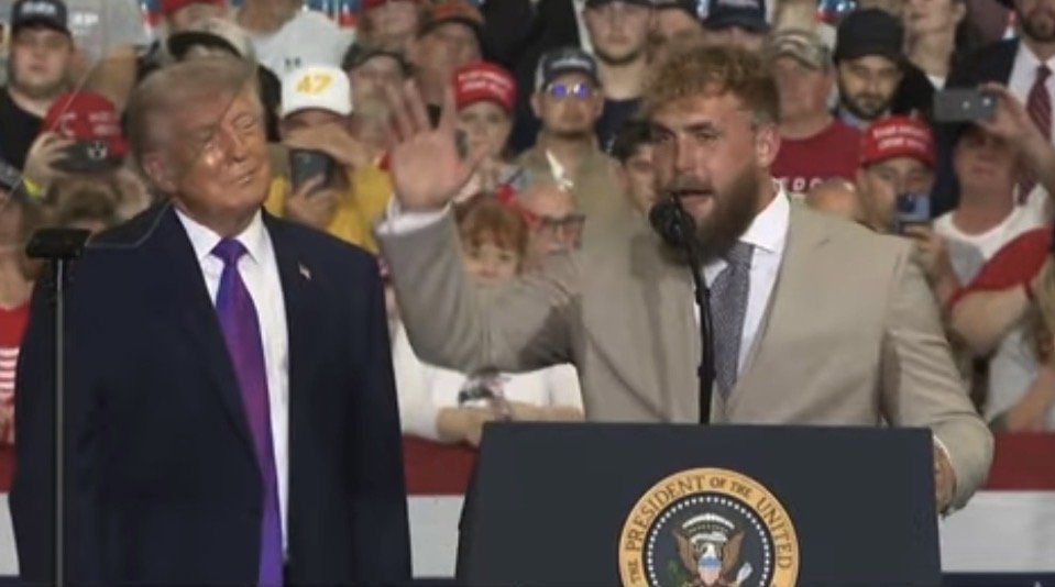 WATCH: Trump Predicts that Boxer and YouTube Star Jake Paul to Run for Office During Rally in Hebron, KY – “You Have My COMPLETE AND TOTAL ENDORSEMENT!” – 
President Trump invited YouTube star and professional boxer Jake Paul on stage at his rally in Hebron, Kentucky, on Wednesday, where the President said Jake Paul should run for office “in the not-too-distant future” with Trump’s “complete and total endorsement.” Trump also sat for a podcast interview with Paul earlier on Wednesday.
The post WATCH: Trump Predicts that Boxer and YouTube Star Jake Paul to Run for Office During Rally in Hebron, KY – “You Have My COMPLETE AND TOTAL ENDORSEMENT!” appeared first on The Gateway Pundit.