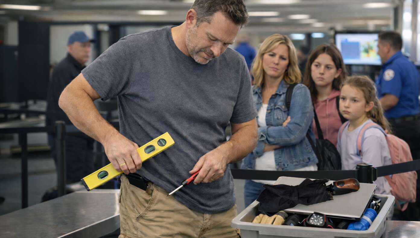 42-Minute Delay As Dad Asked To Empty Cargo Pants At TSA Checkpoint #BabylonBee – TULSA, OK — The security line ground to a halt this morning at the Tulsa International Airport as it took 42 minutes for a local dad to empty his cargo pants.