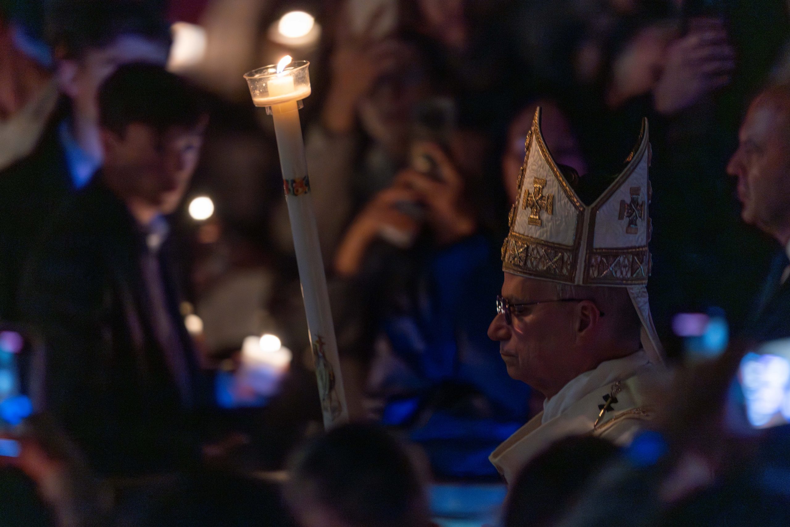At Easter Vigil, Pope Leo XIV calls for peace to ‘grow and flourish’ throughout the world – #Catholic – Pope Leo XIV at the Vaticanʼs Easter Vigil on April 4 described the ancient ceremony as “filled with light” and as the “mother of all vigils” where the faithful “relive the memorial of the victory of the Lord of life over death.” “We do so after having traversed, over the past few days — as if in a single, grand celebration — the mysteries of the Passion of the God who, for our sake, became a man of sorrows: despised and rejected by men, tortured and crucified,” the pope reflected. 
 
 Pope Leo XIV presides over the Easter Vigil at St. Peter’s Basilica, Saturday, April 4, 2026. | Credit: Daniel Ibáñez/EWTN News
 
 At the vigil in St. Peter’s Basilica, the pope described the Risen Christ as "the very Creator of the universe who — just as he granted us existence out of nothing at the dawn of history — so too, upon the Cross, in order to demonstrate his boundless love for us, bestowed upon us the gift of life.”Reflecting on the account of the Resurrection, Leo said: “On Easter morning, the women — overcoming their sorrow and fear — set out on their way. They wanted to go to Jesus’ tomb. They expected to find it sealed, with a large stone at the entrance and soldiers standing guard."
 
 Pope Leo XIV presides over the Easter Vigil at St. Peter’s Basilica, Saturday, April 4, 2026. | Credit: Daniel Ibáñez/EWTN News
 
 He described that stone as representative of sin, “a massive barrier that shuts us in and separates us from God, seeking to stifle his words of hope within us.” "Mary Magdalene and the other Mary, however, did not let themselves be intimidated," he said. "They went to the tomb and, thanks to their faith and their love, became the first witnesses of the Resurrection.”The pope said Jesus' message to the women — “Peace be with you” — is “also our message to the world.” 
 
 Pope Leo XIV presides over the Easter Vigil at St. Peter’s Basilica, Saturday, April 4, 2026. | Credit: Daniel Ibáñez/EWTN News
 
 "Like the women who ran to bring the news to the brethren, we too wish to set out tonight from this Basilica, to carry to everyone the Good News that Jesus has risen, and that — through his power, having risen with him — we too can give birth to a new world of peace and unity.”Addressing the catechumens receiving baptism during the vigil, the pope described them as “reborn in Christ to become new creatures.” “Even in our own day, there is no shortage of tombs that need opening; indeed, the stones sealing them are often so heavy and so heavily guarded that they seem immovable,” he said. “Some of these stones weigh upon the human heart — such as mistrust, fear, selfishness, and resentment. Others — the consequences of those inner burdens — sever the bonds between us, such as war, injustice, and the closing off of peoples and nations from one another.” “Let us not allow ourselves to be paralyzed by them!” the pope said. Pointing to the heroic work of the Christians of the past, the pope urged the faithful to “be moved by their example.” “And on this Holy Night, let us make their commitment our own, so that everywhere and always — throughout the world — the Easter gifts of harmony and peace may grow and flourish,” he said. This story was originally published by ACI Stampa, EWTN News' Italian-language partner agency. It has been translated and adapted by EWTN News English.