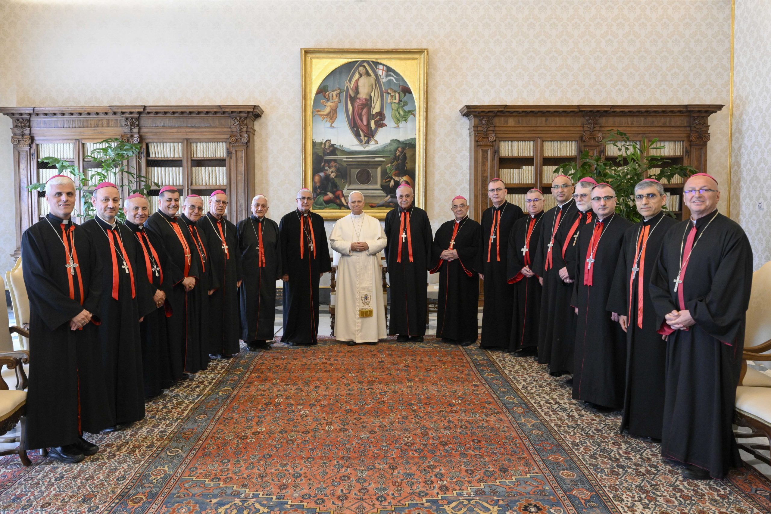 Chaldean Catholic bishops meet Pope Leo as they prepare to elect new patriarch – #Catholic – The bishops of the Chaldean Catholic Church met with Pope Leo XIV at the Vatican on Friday as part of their synodal meetings in Rome to elect a new patriarch. The encounter comes after Cardinal Louis Raphael Sako resigned as patriarch last month, prompting the bishops to gather in the Italian capital.The electoral synod represents a pivotal moment in the life of the Chaldean Catholic Church, as the bishops are expected to choose a new shepherd to lead Chaldean Catholics amid complex internal and national challenges. The meetings also reflect a broader dimension that goes beyond the local framework, highlighting a close relationship with the Holy See.Leoʼs hope for the next patriarchThe Holy Father addressed the bishops on April 10, praying that the Holy Spirit would guide them in their election of a patriarch. He expressed the hope that the patriarch would be a father in faith and a sign of unity; a person of the beatitudes who lives daily holiness based on fidelity, mercy, and purity of heart; and a shepherd close to his people, steadfast in prayer, capable of facing difficulties with hope, and working with the bishops in a spirit of unity.The pope described the Chaldeans as guardians of a living and noble memory, and of a faith transmitted through the centuries with courage and fidelity. He added that their history is glorious but also marked by harsh experiences: wars, persecutions, and trials that affected their communities and scattered many believers around the world.Leo further stated that it is precisely in these wounds that the witness of faith shines, because a Church that bears the scars of history shows how wounds, in the risen Lord, can become signs of hope and new life. He affirmed his closeness to them in their trials, calling for communion with Christians of other denominations.He urged the bishops to remain vigilant and transparent in managing Church property, to exercise moderation and responsibility in the use of media, and to be cautious in public statements so that every word contributes to building ecclesial communion rather than harm it. He also emphasized the importance of forming priests, supporting consecrated persons, and accompanying laypeople. He highlighted the importance of believers remaining in their homelands and respecting the freedom of Christians in the Middle East.He also described those present as signs of hope in a world full of violence, noting that they are called to be peacemakers, since only dialogue creates true peace. He said they have a great mission: to proclaim the risen Christ and keep hope alive.
Pope Leo XIV greets Chaldean Catholic bishops during an audience at the Vatican on April 10, 2026. | Credit: Vatican Media
Sako bids farewell to his ChurchLeo accepted the resignation of Sako on March 10, one day after the patriarch requested to step down to “dedicate himself quietly to prayer, writing, and simple service.”In a farewell letter April 9, Sako expressed his deep gratitude to all those who supported him during his 13 years as patriarch, noting his profound emotion at the messages of solidarity he received from Church figures and believers of different backgrounds. He affirmed his commitment to pray for the Church and the bishops gathered in Rome, calling for the election of a patriarch who embodies unity and serves the people with love.Sako also emphasized his neutrality in the electoral process, considering his absence from the synod an expression of respect for the bishops’ freedom. He also reviewed key aspects of his ministry, through which he sought to balance tradition and renewal, affirming that ecclesial tradition must remain alive and engaged with the times.Sako noted his influence since the Second Vatican Council, his participation in Catholic Church synods, and his role in the Middle East Council of Churches. These experiences, he said, shaped his efforts to develop Church discourse in liturgy and teaching in a modern and accessible language. He highlighted his efforts to strengthen Christian-Muslim dialogue, unify Church positions, defend the presence of Christians in Iraq, and advocate for a state based on citizenship and equality. He said he considers his resignation not an end but the beginning of a new phase of quiet service.After the election and announcement of a new patriarch, a holy Mass, an expression of ecclesial communion, will be celebrated by the new leader of the Chaldean Catholic Church with Pope Leo XIV or his representative. The newly elected patriarch will also announce, in consultation with the synod fathers, the date of his enthronement at the patriarchal seat in Baghdad, the Iraqi capital. Chaldean Catholic bishops meet Pope Leo as they prepare to elect new patriarch – #Catholic – The bishops of the Chaldean Catholic Church met with Pope Leo XIV at the Vatican on Friday as part of their synodal meetings in Rome to elect a new patriarch. The encounter comes after Cardinal Louis Raphael Sako resigned as patriarch last month, prompting the bishops to gather in the Italian capital.The electoral synod represents a pivotal moment in the life of the Chaldean Catholic Church, as the bishops are expected to choose a new shepherd to lead Chaldean Catholics amid complex internal and national challenges. The meetings also reflect a broader dimension that goes beyond the local framework, highlighting a close relationship with the Holy See.Leoʼs hope for the next patriarchThe Holy Father addressed the bishops on April 10, praying that the Holy Spirit would guide them in their election of a patriarch. He expressed the hope that the patriarch would be a father in faith and a sign of unity; a person of the beatitudes who lives daily holiness based on fidelity, mercy, and purity of heart; and a shepherd close to his people, steadfast in prayer, capable of facing difficulties with hope, and working with the bishops in a spirit of unity.The pope described the Chaldeans as guardians of a living and noble memory, and of a faith transmitted through the centuries with courage and fidelity. He added that their history is glorious but also marked by harsh experiences: wars, persecutions, and trials that affected their communities and scattered many believers around the world.Leo further stated that it is precisely in these wounds that the witness of faith shines, because a Church that bears the scars of history shows how wounds, in the risen Lord, can become signs of hope and new life. He affirmed his closeness to them in their trials, calling for communion with Christians of other denominations.He urged the bishops to remain vigilant and transparent in managing Church property, to exercise moderation and responsibility in the use of media, and to be cautious in public statements so that every word contributes to building ecclesial communion rather than harm it. He also emphasized the importance of forming priests, supporting consecrated persons, and accompanying laypeople. He highlighted the importance of believers remaining in their homelands and respecting the freedom of Christians in the Middle East.He also described those present as signs of hope in a world full of violence, noting that they are called to be peacemakers, since only dialogue creates true peace. He said they have a great mission: to proclaim the risen Christ and keep hope alive.
Pope Leo XIV greets Chaldean Catholic bishops during an audience at the Vatican on April 10, 2026. | Credit: Vatican Media
Sako bids farewell to his ChurchLeo accepted the resignation of Sako on March 10, one day after the patriarch requested to step down to “dedicate himself quietly to prayer, writing, and simple service.”In a farewell letter April 9, Sako expressed his deep gratitude to all those who supported him during his 13 years as patriarch, noting his profound emotion at the messages of solidarity he received from Church figures and believers of different backgrounds. He affirmed his commitment to pray for the Church and the bishops gathered in Rome, calling for the election of a patriarch who embodies unity and serves the people with love.Sako also emphasized his neutrality in the electoral process, considering his absence from the synod an expression of respect for the bishops’ freedom. He also reviewed key aspects of his ministry, through which he sought to balance tradition and renewal, affirming that ecclesial tradition must remain alive and engaged with the times.Sako noted his influence since the Second Vatican Council, his participation in Catholic Church synods, and his role in the Middle East Council of Churches. These experiences, he said, shaped his efforts to develop Church discourse in liturgy and teaching in a modern and accessible language. He highlighted his efforts to strengthen Christian-Muslim dialogue, unify Church positions, defend the presence of Christians in Iraq, and advocate for a state based on citizenship and equality. He said he considers his resignation not an end but the beginning of a new phase of quiet service.After the election and announcement of a new patriarch, a holy Mass, an expression of ecclesial communion, will be celebrated by the new leader of the Chaldean Catholic Church with Pope Leo XIV or his representative. The newly elected patriarch will also announce, in consultation with the synod fathers, the date of his enthronement at the patriarchal seat in Baghdad, the Iraqi capital.
