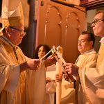 Christ’s resurrection sparks powerful Alleluia at Paterson Easter Vigil #Catholic - Bishop Kevin J. Sweeney proclaimed, “Alleluia! Happy Easter! Felices Pascuas! Jesus of Nazareth, who suffered and died on the cross, is risen,” in his homily during the bilingual Easter Vigil Mass at the Cathedral of St. John the Baptist in Paterson, N.J., on Holy Saturday evening, April 4.

Click here to subscribe to our weekly newsletter.

The Church joyfully anticipates Christ’s resurrection during the Easter Vigil. The Mass began with the Service of Light, which includes the blessing of the new fire and the paschal candle, symbolizing Jesus, the Light of the World.
BEACON PHOTOS | JOE GIGLI
 [See image gallery at beaconnj.org] &nbsp;