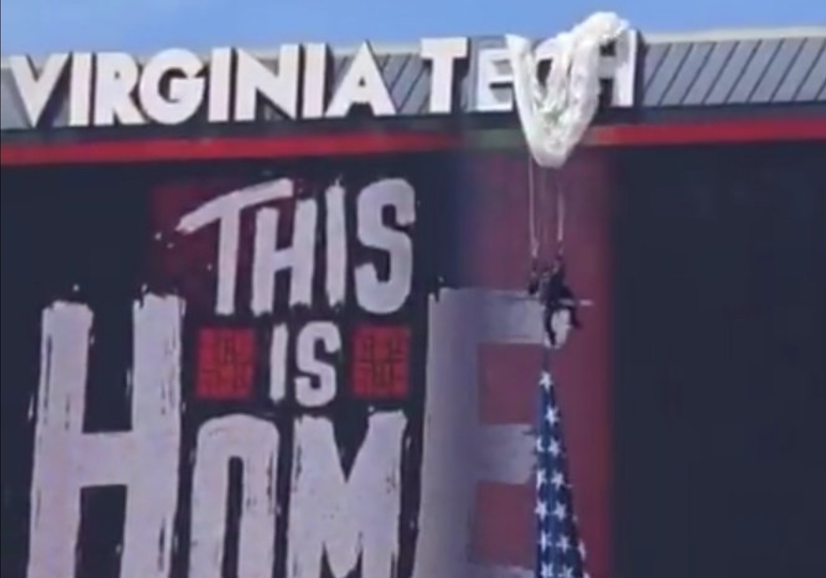 OUCH! Parachuter Crashes Into Scoreboard at Virginia Tech Game, Left Dangling Above Stadium (VIDEO) – 
A parachuter slammed into Virginia Tech’s stadium scoreboard moments before kickoff on Saturday, leaving the jumper dangling above the field and delaying the school’s spring football game.
The post OUCH! Parachuter Crashes Into Scoreboard at Virginia Tech Game, Left Dangling Above Stadium (VIDEO) appeared first on The Gateway Pundit.