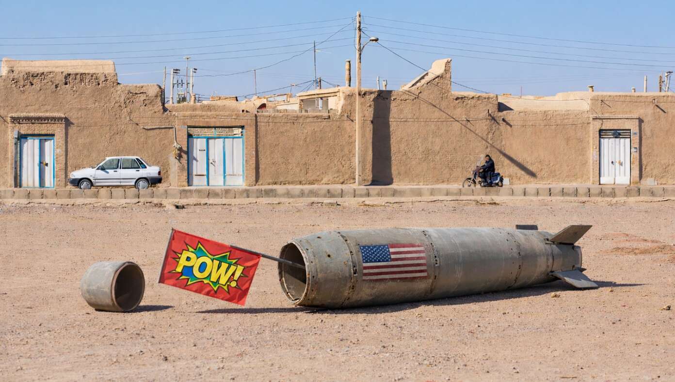 Psych! Trump Drops Bombs That Just Shoot Out Little Flags That Say ‘POW!’ #BabylonBee – TEHRAN — A cackling President Donald Trump completely psyched out the Iranian regime by threatening nuclear war and then dropping bombs that only shoot out little flags that say "POW!". Psych! Trump Drops Bombs That Just Shoot Out Little Flags That Say ‘POW!’ #BabylonBee – TEHRAN — A cackling President Donald Trump completely psyched out the Iranian regime by threatening nuclear war and then dropping bombs that only shoot out little flags that say "POW!".