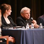 St. Elizabeth University event highlights Mother Cabrini’s local connections #Catholic - St. Francis Xavier Cabrini, America’s first Catholic saint, significantly impacted the nation by leading efforts to care for poor Italians and marginalized people in New York City and beyond. Her extensive connections also reached into the heart of Northern New Jersey, including the Paterson Diocese.
A distinguished panel of guests highlighted Mother Cabrini’s local connections and strong advocacy for immigrants and poor communities at a discussion of “Cabrini,” the 2024 feature film about the saint. The event drew a sizable audience to the Dolan Performing Arts Center at St. Elizabeth University in Morris Township, N.J., on April 28, underscoring her local and broader impact.
This “talk back” session followed a screening of powerful and dramatic clips from “Cabrini” at St. Elizabeth’s on April 21. Both events promoted the National Eucharistic Pilgrimage (NEP), which will stop in the Paterson Diocese, N.J. at sites in Passaic and Paterson on June 14 and 15. The NEP’s Cabrini Route will travel up the Eastern Seaboard, including through the diocese, this summer.
At both the screening and the discussion, Father Cesar Jaramillo, pilgrimage stop delegate and pastor of Holy Spirit Parish in Pequannock, N.J., encouraged participation in the NEP events being hosted by the diocese. He also offered theological and legal perspectives on the immigrant experience. As a panelist, he noted that the Cabrini Route “underscores what Mother Cabrini means to the East Coast because we were the witnesses of that great arrival of immigrants during her day.”

Click here to subscribe to our weekly newsletter.

“And the plight isn’t over. We have many immigrants still trying to provide a better life for their families by coming to the country,” Father Jaramillo said. “We can see how Mother Cabrini’s powerful example brought Christ to others and is still very much alive in the many wonderful religious we have and the wonderful work they do in favor of immigrants.”
The Missionary Sisters of the Sacred Heart of Jesus, which Mother Cabrini founded, opened schools and orphanages for Italian immigrants despite many challenges. Mother Cabrini traveled across Europe, the Americas, and the U.S., founding 67 institutions.
Father Jaramillo also spoke about a Mother Cabrini connection in the Paterson Diocese. Bishop Emeritus Arthur J. Serratelli’s mother, Eva, received religious education in New York City from the future saint. Before the Cathedral of St. John the Baptist in Paterson was rededicated in 2017, the bishop commissioned a large stained-glass window of Mother Cabrini in her honor, as part of major renovations to the diocese’s mother church.
The panel included J. Eustace Wolfington, executive producer of “Cabrini” and key organizer; Gilda Bello of Cabrini Asset Management, a journalist and promoter of Mother Cabrini’s story and mission; Carol Bezak, a St. Elizabeth’s graduate, administrator of the National Shrine of Our Lady of Mount Carmel in Middletown, N.Y., and president of the National Association of U.S. Shrines; Msgr. Paul Bochicchio, retired priest of the Newark Archdiocese, author, and chaplain/consultant on the film; Sister of Charity Judy Mertz, founding director of Josephine’s Place, a women’s outreach in Elizabeth, N.J.; and Zachary DeCarlo Jr., founder and president of ZCD Advisors, who worked with Wolfington on “Cabrini.”
Sister Mertz described how the Sisters of Charity in New York City welcomed Mother Cabrini and her  Missionary Sisters of the Sacred Heart of Jesus after their arrival from Italy around 1889, sent by Pope Leo XIII. She explained a further local connection: then-Sister of Charity Mary Xavier Mehegan, herself an Irish immigrant, traveled to Convent Station to help found the Sisters of Charity of St. Elizabeth with several fellow religious sister. Together, they established the Academy of St. Elizabeth and later the College of St. Elizabeth, now St. Elizabeth University, demonstrating how Cabrini’s influence helped shape women’s religious life in New Jersey.
“Mother Cabrini was a great model of women in the Church at that time, who had the conviction of her calling, and a deep trust in God’s providence. She had such compassion,” said Sister Mertz. She called Mother Cabrini and Mother Mehegan “catalysts for systemic change.”
The NEP is an initiative of the U.S. bishops inspired by the Eucharistic Revival, held last year in Indianapolis, which sought to “to ignite that flame of love for Jesus in the Eucharist, especially geared to young people.” The NEP also will commemorate the 250th anniversary of the United States, Father Jaramillo said.
“Mother Cabrini’s love for Jesus in the Eucharist was without a doubt what empowered her to carry out her missionary work,” Father Jaramillo said. “We want the events of the National Eucharistic Pilgrimage to remind young people of her beautiful example and make them aware of how we too can exercise that same operative  charity through a deep and lasting relationship with Christ in the Eucharist.”
A former parish pastoral associate in the diocese, Bezak brought a Mother Cabrini image with a third-class relic to the “talk back.” The “Cabrini” screening and “talk-back” were possible through her friendship with one of the film’s executive producers.
Initially, Wolfington, now 93, had refused a request to make a film about Mother Cabrini, but later accepted, believing he could make a better movie about her than another film company that had signed on to do it.
“Everywhere we go with the film, there’s been a transformation. People who walk in the movie are not the same people walking out, especially the young people. It’s had an incredible effect,” Wolfington said.
For questions about events in this diocese, please contact: MMoncaleano@patersondiocese.org. For registration assistance, please contact: registration@eucharisticcongress.org.
National Eucharistic Pilgrimage activities in the Paterson Diocese, N.J., on June 14 and 15
Pilgrimage activities on June 14:
3:30–5 p.m.: Eucharist talk (English), Fr. Rafael Capo, Holy Rosary Church, 6 Wall St., Passaic, N.J.
3:30–5 p.m.: “Influenciados por la Eucaristía” opening talk (Spanish), P. Heriberto García, St. Nicholas, 217 President St., Passaic, N.J.
5–6:30 p.m.: Eucharistic Procession from Holy Rosary Church (6 Wall St, Passaic, N.J.) to Boverini Stadium (1.5 miles). The procession will end with the opening Mass.
6:30–8 p.m.: Opening Mass, Boverini Stadium, 262 River Dr., Passaic, N.J., with Bishop Kevin J. Sweeney.
Pilgrimage events on June 15:
3–5 p.m.: Divine Liturgy with Byzantine Catholic community at St. Michael Chapel, 415 Lackawanna Ave., Woodland Park, N.J.
5:30–7 p.m.: Eucharistic Procession starting at the Father English Center, 435 Main St., in Paterson, N.J. and ending at the Cathedral of St. John the Baptist, 381 Grand St., Paterson, N.J.
7–8:30 p.m.: Closing Mass with Bishop Sweeney and homily by Father Casey Cole, O.F.M., at the Cathedral of St. John the Baptist, 381 Grand St., Paterson. The municipal parking lot opens at 5 p.m. across from the Cathedral. Watch the livestream at https://rcdopcathedral.org/.
BEACON PHOTOS | JOE GIGLI
 [See image gallery at beaconnj.org]