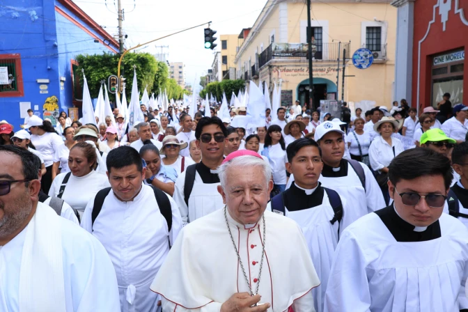 ‘God hears the cries of the victims,’ Mexican bishop assures at Walk for Peace - #Catholic - The president of the Mexican Bishops’ Conference issued a powerful call to the Church and society not to turn away from those suffering because of the violence that is the result of organized crime, declaring that “our God hears the cries of the victims, walks with them, and calls upon us, too, not to look the other way.”Bishop Ramón Castro Castro of Cuernavaca delivered the message during the 12th annual Walk for Peace in his diocese on Saturday, May 16, as thousands gathered to reject resignation in the face of ongoing violence.This march, he said, demonstrates that the people of Morelos are “a people who keep moving forward, who don’t give up, and who continue to believe that peace is possible.”According to the most recent report by the Citizens’ Council for Public Security and Criminal Justice, 17 Mexican localities appear on the list of the 50 most violent cities in the world. Cuernavaca ranks 23rd.Guarding the ‘flame’ of peaceAfter recalling the message of Pope Leo XIV for the 2026 World Day of Peace observed on Jan. 1, in which the Holy Father described peace as “a small flame threatened by the storm,” Castro affirmed: “That is what we have come here to do today: to guard that flame so that it’s not extinguished by the storm. And we do so together, for if we stand alone, it goes out. But together, we can keep it lit.”The Mexican prelate emphasized that his message is not “that of a politician, nor of a social analyst, nor of someone who seeks to point out the suffering of others from a distance. I speak as a shepherd, as a brother who walks alongside his people.”Tweet“I speak as a disciple of Jesus Christ who has seen too many tears on the faces of [the people of] Morelos and of Mexico, of our homeland, so deeply wounded by the violence afflicting our families,” he noted.“I have heard the mothers who break their silence, searching [for their disappeared children],” he continued. “I have seen the fear of young people who feel their future slipping away; the weariness of entire families living amid uncertainty, violence, and abandonment; the exhaustion of transport workers unable to earn an honest living because organized crime holds them in subjugation; and the fed-up frustration of so many who can no longer put up with the corruption we endure.”In the face of this suffering, he said, “the Church cannot remain indifferent, nor take refuge in the comforting atmosphere of its churches; for the God in whom we believe is not a God who observes from afar, he is the God of the burning bush, the God who said to Moses: ‘I have seen the oppression of my people, I have heard their outcry, and I have come down to deliver them.’ Our God hears the cries of the victims, walks with them, and calls upon us, too, not to look the other way.”“The Church is not here to divide or to sow confusion out of ambition or to gain power; the Church is here to build based on the truth, for only the truth can open the way to authentic reconciliation,” the prelate said.“In the face of the person mourning a child, of the one who has been forcibly disappeared, of the one being extorted, or of the one who has lost hope — there is Christ, crying out once again from the cross,” he lamented.
 
 Bishop Ramón Castro Castro blesses the participants of the 12th Walk for Peace in Cuernavaca, Morelos state, Mexico, with the Blessed Sacrament on Saturday, May 16, 2026. | Credit: Diocese of Cuernavaca
 
 A priest forced to leave his parish due to death threatsThe prelate subsequently referred to the “particular wound” afflicting the small town of Huautla, in southern Morelos — one of the “poorest and most forgotten corners of our state,” a “land of simple, hardworking people; a land hard hit for years by poverty and migration; a land that has watched its children depart in search of the daily bread they can’t get there.”There, he denounced, “organized crime has reached a level of cruelty that defies description,” exacting extortion payments, also known as protection money, “simply for living there, simply for owning a home.”“When the pastor of St. Francis of Assisi Parish in Huautla became the last bastion of hope for the community, as the priest so often is in Mexico’s most vulnerable villages, and when his presence and his words were the only support the people had left to keep from sinking into despair, organized crime threatened to take his life.”“Those threats were so serious, so real, and so concrete that he was forced to leave his community for his own physical protection; and today, Huautla is left without a shepherd,” he lamented.TweetGoverning means not abandoning the peopleCastro emphasized in his message that “governing means not abandoning the people. Governing means not refusing to take up the responsibility of guaranteeing the security and well-being of every person within the territory entrusted to them.”“Our heartfelt plea without mincing words is that Huautla not be left all alone; that the government do its job to help the mothers searching [for their disappeared children] an effort which they rightly deserve; that transport workers be afforded security; that thousands upon thousands of merchants — micro, small, and medium-sized alike — be able to work without having to pay protection money; and that our young people be provided with real alternatives: quality education, decent jobs, and personal safety, so that organized crime is not the only door open to them.”“We ask you, government officials, not to sell us false narratives. The people aren’t buying them anymore then you declare peace, while 90% of the people of Morelos are afraid to step out onto the street. That’s not governing; that’s an insult to the intelligence of the people,” he stated.At the same time, he assured the authorities of help from the Church and its priests, religious, and communities: “We’re not here to criticize for the sake of criticism; we are here to contribute, to offer accompaniment, to put forward proposals, and to walk together toward peace.”This story was first published by ACI Prensa, the Spanish-language sister service of EWTN News. It has been translated and adapted by EWTN News English.