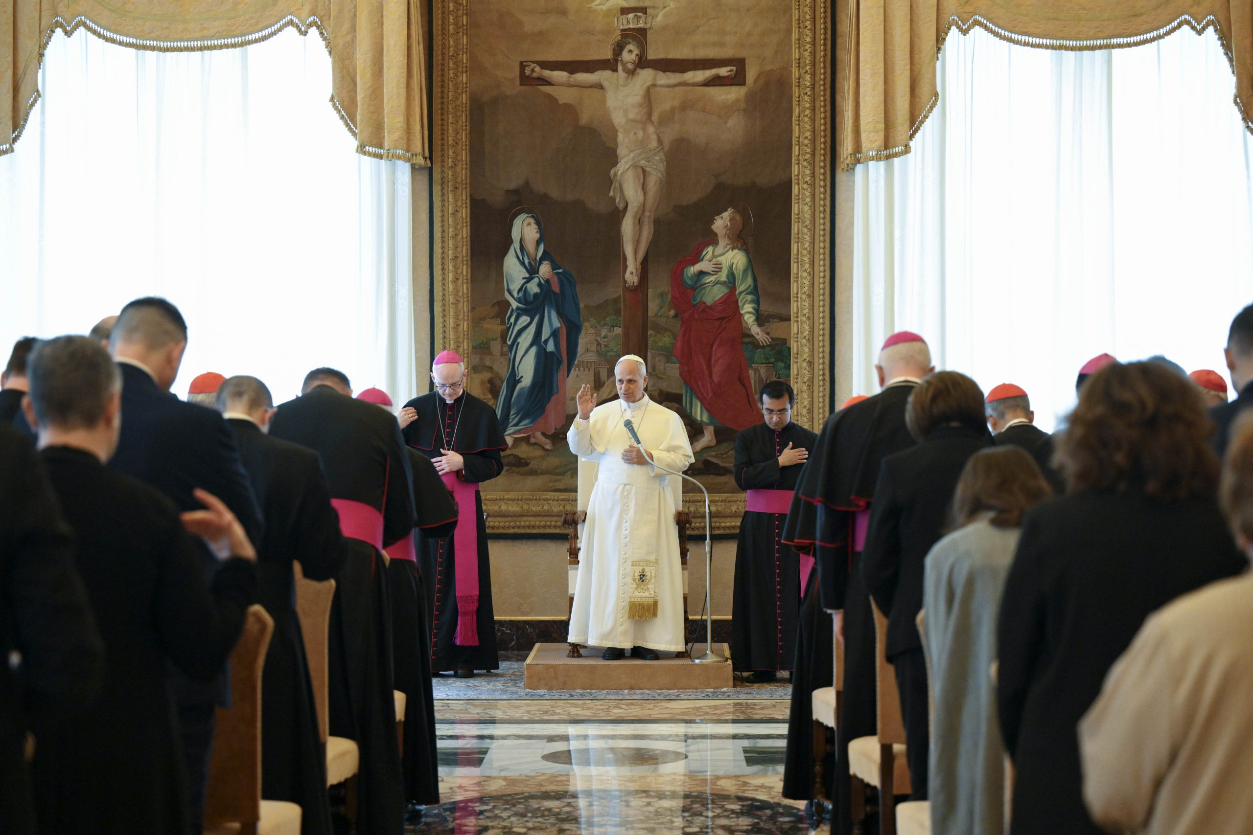 Leo XIV: Don’t water down Christianity #Catholic Pope Leo XIV warned Thursday against the temptation to make Christianity more attractive by diluting its content or softening its demands, telling Vatican evangelization officials that the faith is transmitted above all through credible Christian witness.“It is certainly not by watering down the content or softening the demands that Christianity can be made attractive but by bearing witness with humility and courage to ‘the way, the truth, and the life’ that has converted and sanctified so many people,” the pope said May 28.The pope made the remarks during a meeting in the Consistory Hall with members of the Dicastery for Evangelization’s Section for Fundamental Questions Regarding Evangelization in the World at the conclusion of its plenary assembly.According to the apostolic constitution Praedicate Evangelium, the section is responsible for studying fundamental questions of evangelization and promoting an effective proclamation of the Gospel, identifying appropriate forms, tools, and language.Leo said the crisis of faith, especially in the West, has contributed to “widespread religious indifference.”“To many, faith no longer appears relevant to their lives,” he said. “The underlying danger, the gravity of which is not always perceived, is that the very essence of what is most human — namely, the search for meaning — may be lost. The great existential questions remain unanswered, whilst a technological culture that is supposed to meet every need is spreading.”The pope said that even in such a context, “the encounter with Christ is able to restore full meaning and value to people’s lives,” adding that the Church’s missionary mandate remains urgent.“No one can take her place in this mission, which is as urgent as it is necessary to ensure a reliable foundation for the future of humanity, so that it may be a future of peace, justice, freedom, and fraternity,” he said.Leo also pointed to the continuing relevance of Pope Francis’ apostolic exhortation Evangelii Gaudium, which he said “continues to be a significant point of reference.”He invited the dicastery to revisit the document in its work “to promote a mission that is ‘Christ-centered and kerygmatic … born of an encounter with Christ that is capable of transforming lives.’”The pope said the Church should pay close attention to a growing demand for spirituality, especially among young people, something he said was “clearly evident during the Youth Jubilee.”“The new generation is not closed to the Gospel; on the contrary, many, when they rediscover it, wish to know it better, because they sense that within it lies the secret to being truly happy,” he said.At the same time, Leo said evangelization must confront changed conditions in the transmission of the faith from one generation to the next.“In some parts of the world, this transmission has all but ceased, and this requires the ability to take on new challenges,” he said.The result, he continued, is “a spiritual ‘poverty’ among the younger generations, a lack of motivation and of the means to develop, in full freedom, that commitment to the faith which gives meaning to life.”The pope said the cultural climate of “media-saturated and consumerist societies” weakens the ability to pursue truth with patience, perseverance, and critical judgment.“Every message risks being perceived as just one opinion among many,” he said.In response, he stressed that transmitting the faith “necessarily involves encountering people and communities who express the joy of the Christian faith and the coherence of a Gospel-inspired way of life.”Quoting Benedict XVI, Leo said: “What we need at this moment in history are men who, through an enlightened and lived faith, make God credible in this world.”“We need people who keep their gaze fixed on God, learning true humanity from him,” the pope continued, quoting Benedict. “We need people whose intellect is enlightened by the light of God and whose hearts God opens, so that their intellect may speak to the intellect of others and their hearts may open the hearts of others. Only through men who are touched by God can God return to men.”Leo also thanked the dicastery for its work during last year’s jubilee, which he said brought more than 33 million pilgrims to Rome.“The world thirsts for hope more than ever,” he said. “It longs to live in peace and in the certainty that the commitment to building a city worthy of God’s children is not only possible but real, because it is imbued with a hope that offers true, not illusory, objectives.”The pope said evangelization must remain “the fundamental motivation behind every action of the universal Church and of local communities.”“The proclamation of the Gospel, which instils hope, is not a utopian proposal: It is a witness that draws people in because it reveals the call to love and truth,” he said.Leo concluded by emphasizing the importance of catechesis, which he said “plays a decisive role in the life of the Church through its commitment to formation and the transmission of the faith.”He called for special attention to catechumens, “who are requesting baptism in ever-increasing numbers,” and said Christian communities must accompany them beyond the celebration of the sacrament.“Similar care must be accorded to the boys and girls who receive the sacrament of confirmation,” he said. “I encourage the many initiatives that accompany them as they continue on their journey of faith for their human and Christian growth.”This story was first published by ACI Prensa, the Spanish-language sister service of EWTN News. It has been translated and adapted by EWTN News English.