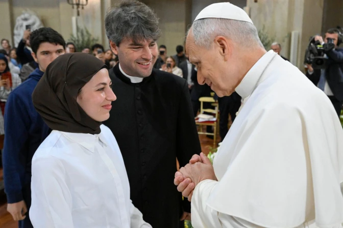 Leo XIV greets young people who fled war-torn Gaza and will continue their studies in Rome – #Catholic – A total of 72 young people from the Gaza Strip arrived in Rome this week to continue their academic studies at various universities across the city, an opportunity that opens up for them a hopeful path amidst the tragedy of war.Their arrival in the Italian capital was made possible thanks to an initiative promoted by the Diocese of Rome, together with the Sant’Egidio Community and Sapienza University.Four of the students were able to greet Pope Leo XIV on the morning of May 14, during his visit to La Sapienza public university, the largest in Europe and one of Italy’s most prestigious academic institutions. In his address to the students, the pontiff warned that “what is happening in Ukraine, in Gaza and the Palestinian territories, in Lebanon, and in Iran illustrates the inhumane evolution of the relationship between war and new technologies, in a spiral of annihilation.”At the conclusion of the event, the Holy Father took a moment to personally greet some of the students, among whom were Nada Jouda and Salem Abumustafa, who had recently arrived from the Gaza Strip.Accommodations and scholarships for the futureThe university has awarded scholarships to all Palestinian students admitted through the special program, which includes orientation services, healthcare, and psychological support.Furthermore, the Diocese of Rome has committed to providing free accommodations to all these young people, who will remain in Italy until March 2029, with the possibility of extending their stay for an additional year should they decide to complete their theses.For its part, the Sant’Egidio Community is offering the students courses in Italian language and culture as part of its program to facilitate humanitarian corridors, an initiative promoted by the community for a decade, thanks to which thousands of refugees have been able to reach Italy safely.Hope amidst the horrors of warNada, 19, shared her heartbreaking testimony with Vatican News. The war broke out two years ago, while she was in her final year of high school, and she has not returned to school since.Following her fatherʼs death in 2023, she was forced to flee multiple times under extreme conditions, alongside her mother, who had suffered from leukemia, and her two younger sisters.Despite leaving her family behind and her concern for her motherʼs health, Nada said with confidence that her stay in Rome will be an opportunity to improve her future and bear witness to the suffering endured by the people of Gaza.Instagram postSalem Abumustafa, 20, embarked on his journey to Rome, leaving behind a devastating reality. After his home was destroyed by bombs, his family was forced to live in a tent, without electricity, struggling to find food and water each day.As he told Vatican News, resuming his studies in Rome represents an opportunity to restore hope to his family: “I came here to have a better future and to make my family proud of me,” he said.This story was first published by ACI Prensa, the Spanish-language sister service of EWTN News. It has been translated and adapted by EWTN News English.
