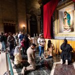 Madre Peregrina statue on US tour brings message of hope, peace and joy, bishop says #Catholic – ST. PAUL, Minn. (OSV News) — The Madre Peregrina statue visiting the Twin Cities is like Mary visiting Elizabeth — she comes with news of hope and joy, said Auxiliary Bishop Kevin T. Kenney of St. Paul and Minneapolis.
The bishop shared a message of peace, joy and healing during a Mass April 23 at the Cathedral of St. Paul in St. Paul to welcome the statue of Our Lady of Guadalupe from Mexico City as the 500th anniversary of the apparition of Mary approaches in 2031.
Madre Peregrina, called Pilgrim Mother in English, was at the cathedral April 22-26, and then was moved to Incarnation Church in Minneapolis, where it will stay from April 27 to May 10.
Before coming to the Minnesota archdiocese, the statue was in Stevens Point, Wisconsin, the last of seven Wisconsin cities that were part of the tour.
Archbishop Bernard A. Hebda of St. Paul and Minneapolis presided at Mass at the cathedral, with Bishop Kenney delivering the homily and concelebrating with Auxiliary Bishop Michael J. Izen. A local mariachi band provided the music.

Click here to subscribe to our weekly newsletter.

“Our Lady of Guadalupe appears as an Indigenous woman, pregnant, because she wanted the Church, the new world, to give hope to all peoples. She wanted peace to exist. She wanted people to see that they were all children,” Bishop Kenney said in his homily.
Having the statue travel to New York City, Chicago, Milwaukee and other cities in the United States indicates the nation needs Mary’s intercession, Bishop Kenney said.
“(Madre Peregrina) has been traveling throughout the U.S. for the last few months,” Bishop Kenney said. “Back in October, we received an invitation for her to stop here. We accepted that invitation, but at the end of November, when (Operation) Metro Surge started in the Twin Cities, we decided that it wasn’t the time for her to come. So as temperatures went down in the area, she was in Wisconsin (and) we said yes.”
The tour began in Chicago in August 2025 and is traveling to several U.S. states before going on to Europe and Africa.
In St. Paul, after Mass and a video that told the story of Mary appearing to St. Juan Diego in December 1531, two long lines of people formed to venerate the statue.
One volunteer, Marie Zellner, helped usher people up the stairs to the sanctuary and the statue. Zellner wore a broach on her collar depicting the image of Our Lady of Guadalupe. She got the broach while visiting the real tilma at the Basilica of Our Lady of Guadalupe.
“She touches your heart, for sure,” Zellner said, admiring the statue from one of the front pews. “Especially if you’ve been to the basilica (in Mexico City). There’s nothing like it, told The Catholic Spirit, the archdiocesan news outlet.
Two friends, Aiden Schmidt and Luther Steen, attended Mass at the cathedral April 23. Schmidt was confirmed on Easter this year. Steen isn’t a practicing Catholic but said he attends a lot of events and Mass at the cathedral with Schmidt.
“We were going to come to Mass anyways,” Schmidt said. “We completely forgot that there was going to be Our Lady of Guadalupe until we came in here. We were caught completely by surprise.”
Together, after Mass, the two friends wrote prayer petitions on a strip of white ribbon and brought the prayers to a basket set before the statue.
The strips of white ribbons were available to anyone who wished to write their prayer intentions. The ribbons will be delivered to the Basilica of Our Lady of Guadalupe in Mexico City where St. Juan Diego’s tilma is kept for veneration.
Estela Villagrán Manancero, the director of the archdiocese’s Office of Latino Ministry, said she brought 10 spools of white ribbon thinking it would be enough for one night. But 10 spools were not enough.
Our Lady of Guadalupe holds a special place in Zellner’s life. She’s a parishioner of Our Lady of Guadalupe in St. Paul and took pilgrimages to Mexico City — her parents’ birthplace — with Bishop Kenney when he was pastor of her parish. She’s visited the basilica and tilma throughout her life, often traveling with her husband.
“My husband died a year ago. … It was one of the many beautiful things that we did together,” Zellner said. “As a Catholic family, we brought our kids every now and then, but mainly just he and I, we, would go as often as we could to Mexico City. It holds very special meaning to me, because he was with me at that time.”
She looked up at the statue again, and said, “I know now she’s taking care of him up there. And my mom and dad. The four of us went a lot (to Mexico City). It was always beautiful.”
Zellner has four children, 10 grandchildren and 10 great-grandchildren.
The feast of Our Lady of Guadalupe is Dec. 12, honoring the Virgin Mary’s appearance to St. Juan Diego. On that day at Our Lady of Guadalupe Parish, a statue of Mary is given a crown made of gold. Years ago, Zellner said, her uncle from Mexico City made that crown of gold. It was presented during a Mass with Bishop Kenney, then the pastor, presiding.
“My mom and dad presented it at the altar, and it was blessed,” Zellner said. “That same crown is at Our Lady of Guadalupe Church now, and she’s crowned every year with that crown on December 12.”
Zellner recruited her co-worker at the Minnesota Twins ticket office, Dawn Belko, a parishioner of St. Gerard Majella in Brooklyn Park, to volunteer with her to help during the statue’s stay at the cathedral. She told Belko, “OK, you’re going to learn about Our Lady of Guadalupe.”
In addition to the statue placed in the cathedral’s sanctuary, a side chapel held two large paintings of St. Juan Diego and the image of Our Lady of Guadalupe on his tilma. People were invited to pray there as well. Free rosaries were blessed and available for all who wanted one.
Zellner said she hopes to travel back to see the tilma but hasn’t been able to in recent years.
“With the troubles that this world is in these days, it’s a little difficult to travel. It’s been kind of scary to travel, so that has stopped me these last probably four, five years, but I sure would love to (visit again),” she said.
“We know of the protection of Our Lady, we know of the love of her son, Jesus Christ,” Bishop Kenney said during his homily. “Let us pray for that peace, let us pray for that hope, the healing that so many in today’s world need, but especially here in our archdiocese.”
Josh McGovern is a reporter at The Catholic Spirit, newspaper of the Archdiocese of St. Paul and Minneapolis. This story was originally published by The Catholic Spirit and is distributed through a partnership with OSV News.
&nbsp;