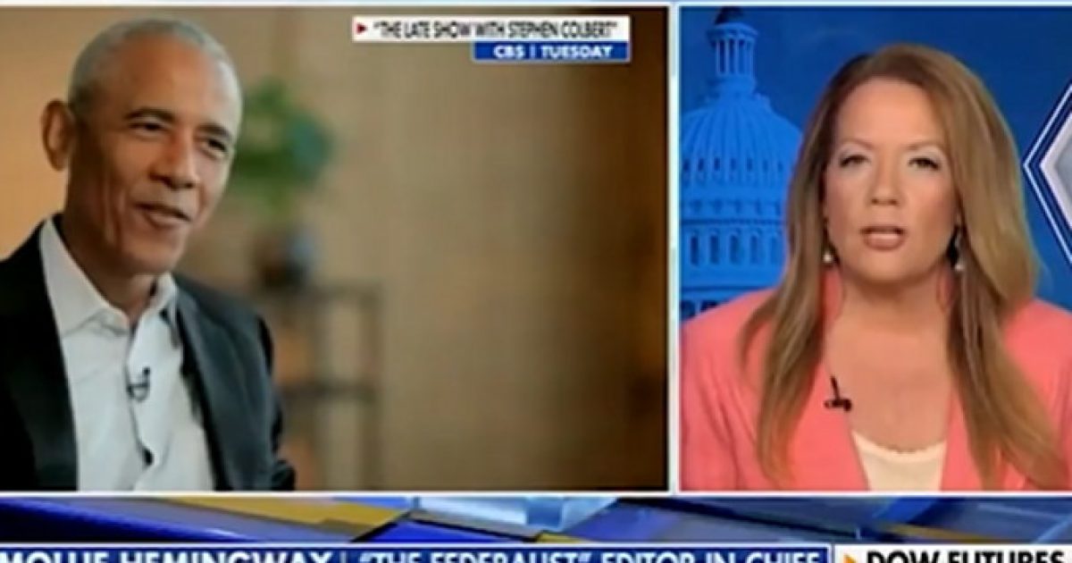Mollie Hemingway RIPS Obama for Trash Talking GOP: ‘Reprehensible Commentary From the Man Who Instigated the Russia Collusion Hoax’ (VIDEO) – 
Mollie Hemingway, political commentator and editor of The Federalist, recently appeared on the FOX Business Network and tore into former President Obama for his recent comments about Republicans.
The post Mollie Hemingway RIPS Obama for Trash Talking GOP: ‘Reprehensible Commentary From the Man Who Instigated the Russia Collusion Hoax’ (VIDEO) appeared first on The Gateway Pundit.