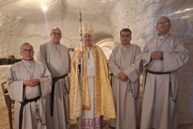 4 Venezuelans form new community of hermits where Christianity began in Spain #Catholic Since last May, the Diocese of Guadix in Spain has been home to a new community of hermits — four Venezuelan men who have settled at the site of the martyrdom of St. Torquatus.St. Torquatus, beheaded in the first century, was one of the seven reputed disciples of the apostle James, known as the apostolic men, who were the first to preach Christianity in Spain.Carlos Andrés, Óscar Eduardo, Osmar Moisés, and Emilio José have taken up residence at Face Retama, a desert area within the Granada Geopark and the location of the hermitage of St. Torquatus, the patron saint of the Diocese of Guadix.The four Venezuelans have formed a community known as the Hermits of Sts. Torquatus, Martha, Mary, and Lazarus, receiving their habits in early May.According to the Diocese of Guadix, this diocesan foundation was established through the efforts of Bishop Francisco Jesús Orozco, who wants to ensure that the diocese “keep[s] the memory of the place alive and pray[s] for the Church proclaimed by St. Torquatus in the first century and that endures to this day.”In recent years, the hermitage of Face Retama has been restored and designated a diocesan shrine, with plans for regular Masses and pilgrimages.The four new hermits have been preparing for their arrival for three years and, prior to establishing the community, underwent a period of acclimatization to the location.“They arrive guided by and inspired by the charism of the Congregation of Martha and Mary, which already has two communities of women religious in the diocese, one in Castril and the other in the city of Guadix,” the diocese explained.The ceremony consecrating the four men as hermits held at the Guadix Cathedral was attended by numerous religious sisters from this community, including its founder, Mother Ángela, and the superior general, Mother Rutilia.Signs of their commitment as hermitsSeveral signs of the new communityʼs eremitic life were present during the celebration: a white tablecloth, recalling the table Martha prepared for Jesus, the purity of Lazarus’s resurrection, and the Eucharist they will celebrate daily; a cross with its nails, a symbol of the self-offering of the family of Martha, Mary, and Lazarus, “seeking nothing other than to unite with the sufferings of Christ in order to share in his glory”; and a staff, a water gourd, and sandals, reminding that “the hermit through his seclusion upholds the mission of the Church through prayer.”During the homily, Orozco reminded the newly consecrated men of their new commitments: “In the perpetual adoration of the Blessed Sacrament, you will be the beating heart of our diocese, interceding ceaselessly for the needs of the Church and, very especially, for the needs of our Holy Father, the pope.”He also reminded them that their new way of life “is not a flight from the world. It is much more; it is personal intimacy with Christ.”“In the desert of Face Retama you will never be alone. Where a Christian or where a hermit lives, he gives himself, suffers, makes sacrifices, and lives in fidelity to prayer and contemplation; there the entire Church is with him. That is the desert, that is your vocation,” he continued.“In you, dear hermits, we place our rich history of 21 centuries of faith; may Face Retama, through your fidelity, be heaven on Earth,” the bishop told them.This story was first published by ACI Prensa, the Spanish-language sister service of EWTN News. It has been translated and adapted by EWTN News English.