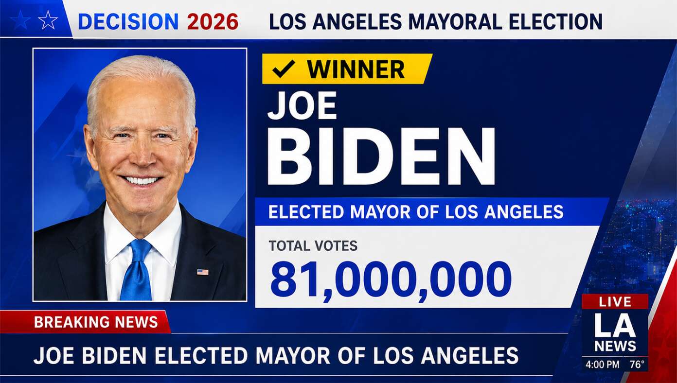 After Mail-In Ballots Tallied, Joe Biden Wins L.A. Mayor Race With 81 Million Votes #BabylonBee – LOS ANGELES, CA — After multiple days of late-night mail-in ballot drops finally being tallied, it was discovered that Joe Biden had won the Los Angeles mayoral race with an astonishing 81 million votes.