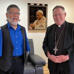 Beyond The Beacon podcast 112 – More than a melody: The unstoppable spirit of Tony Melendez #Catholic – 

Tony Melendez, a renowned toe-picking Catholic guitarist born without arms, says let God use you, take you to places, and you be the instrument that God plays. Melendez’s life was forever changed in 1987 when he played his guitar for Pope John Paul II in Los Angeles, and the Pope approached him afterward from the stage to kiss him in appreciation. Melendez says his phone hasn’t stopped ringing since that moment, and he continues to perform 15-20 concerts a month.
On this latest episode of Beyond The Beacon, Melendez recounts this story and more with the Diocese of Paterson’s Bishop Kevin J. Sweeney and Communications Director/Beacon Editor Jai Agnish before taking the stage for a concert at Sacred Heart & Our Lady Queen of the Most Holy Rosary Parish in Dover, N.J.
Listen to the episode here, or on any major podcast platform, or watch it on Bishop Sweeney’s YouTube channel.

Click here to subscribe to our weekly newsletter.