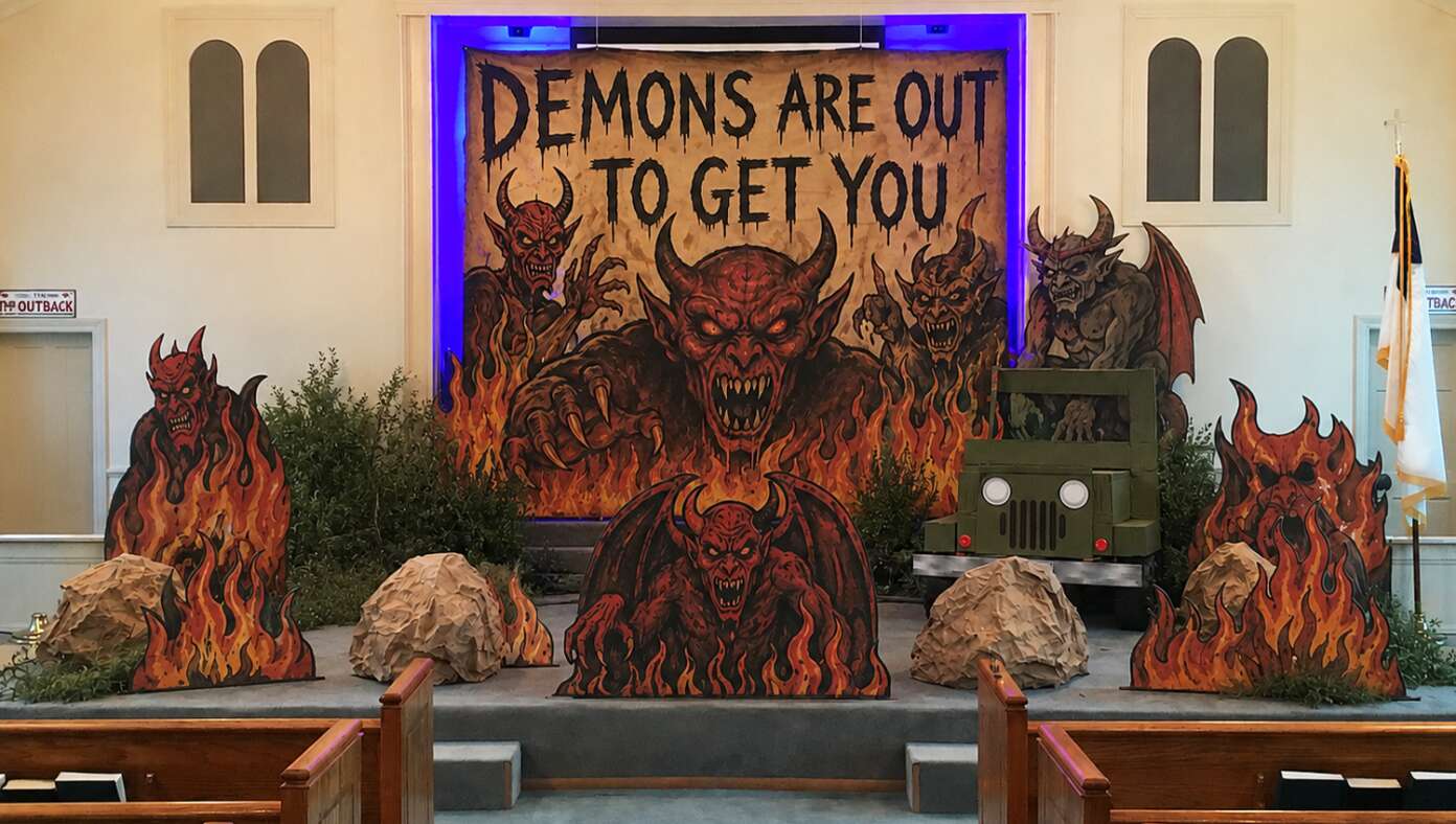 Fundamentalist Church Announces Fun VBS Theme ‘Demons Are Out To Get You’ #BabylonBee – WACO, TX — A local fundamentalist church announced a new theme for VBS that was attracting a lot of attention in the community: "Demons Are Out To Get You."
